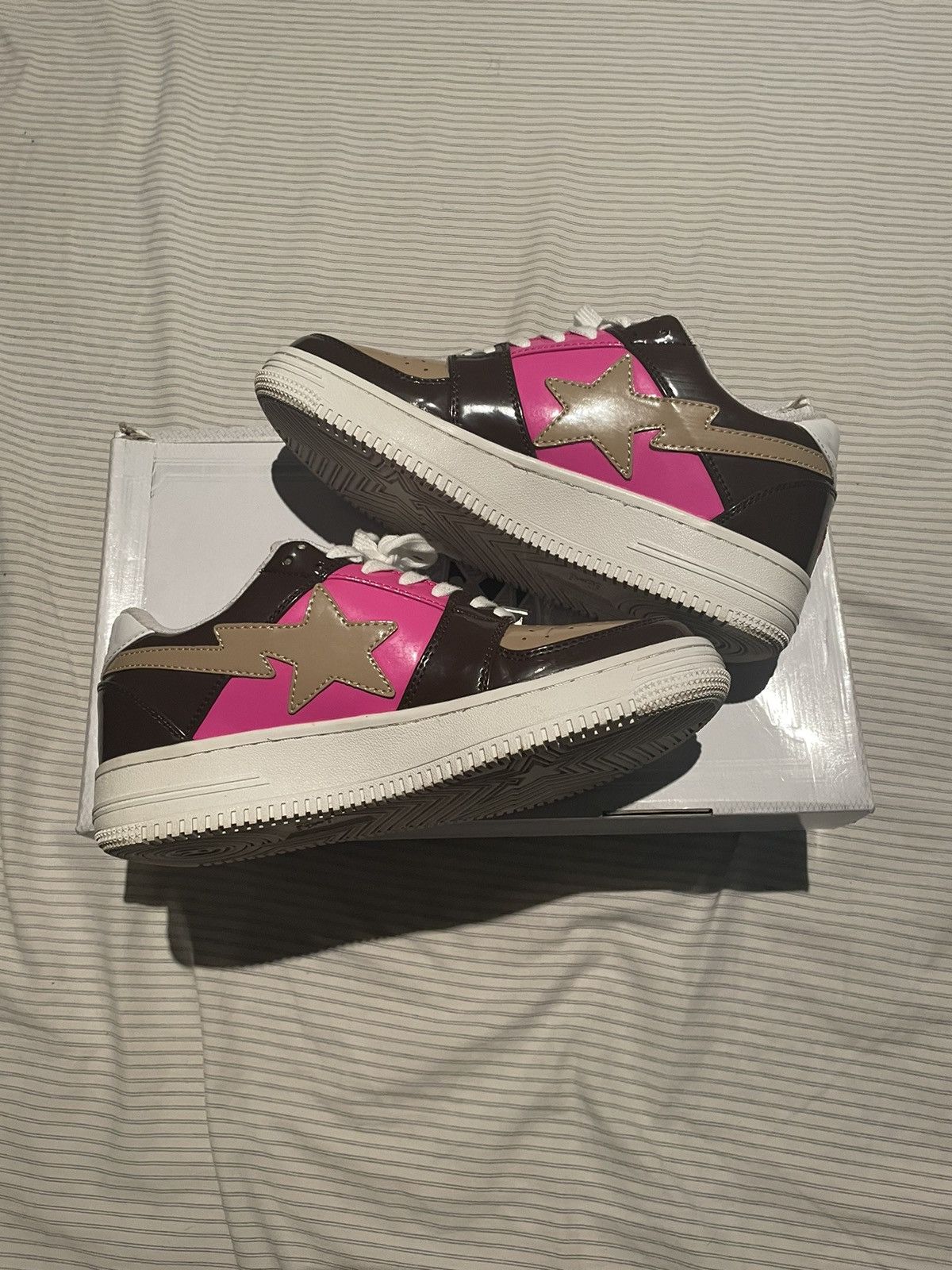 Bape Bape bapesta brown pink Size US 8 / EU 41 - 4 Thumbnail