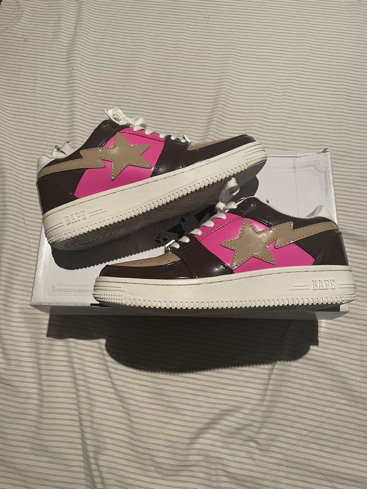 Bape Bape bapesta brown pink Size US 8 / EU 41 - 3 Thumbnail