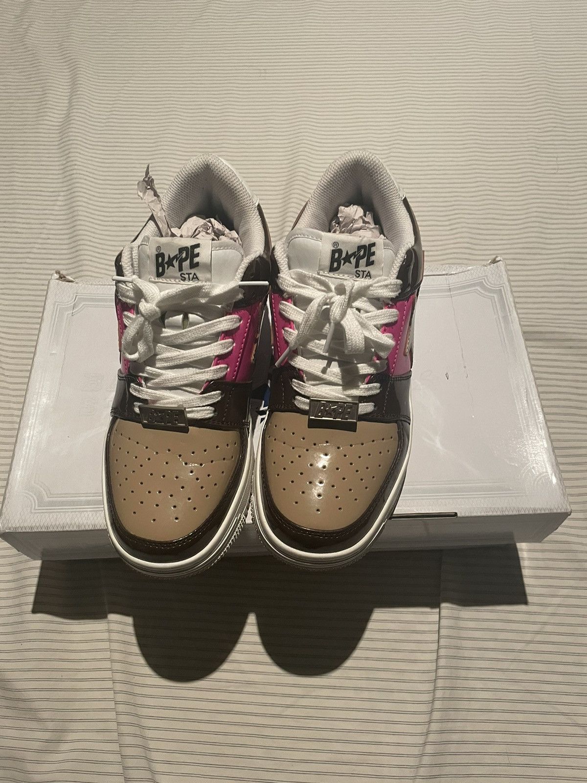 Bape bapesta brown pink