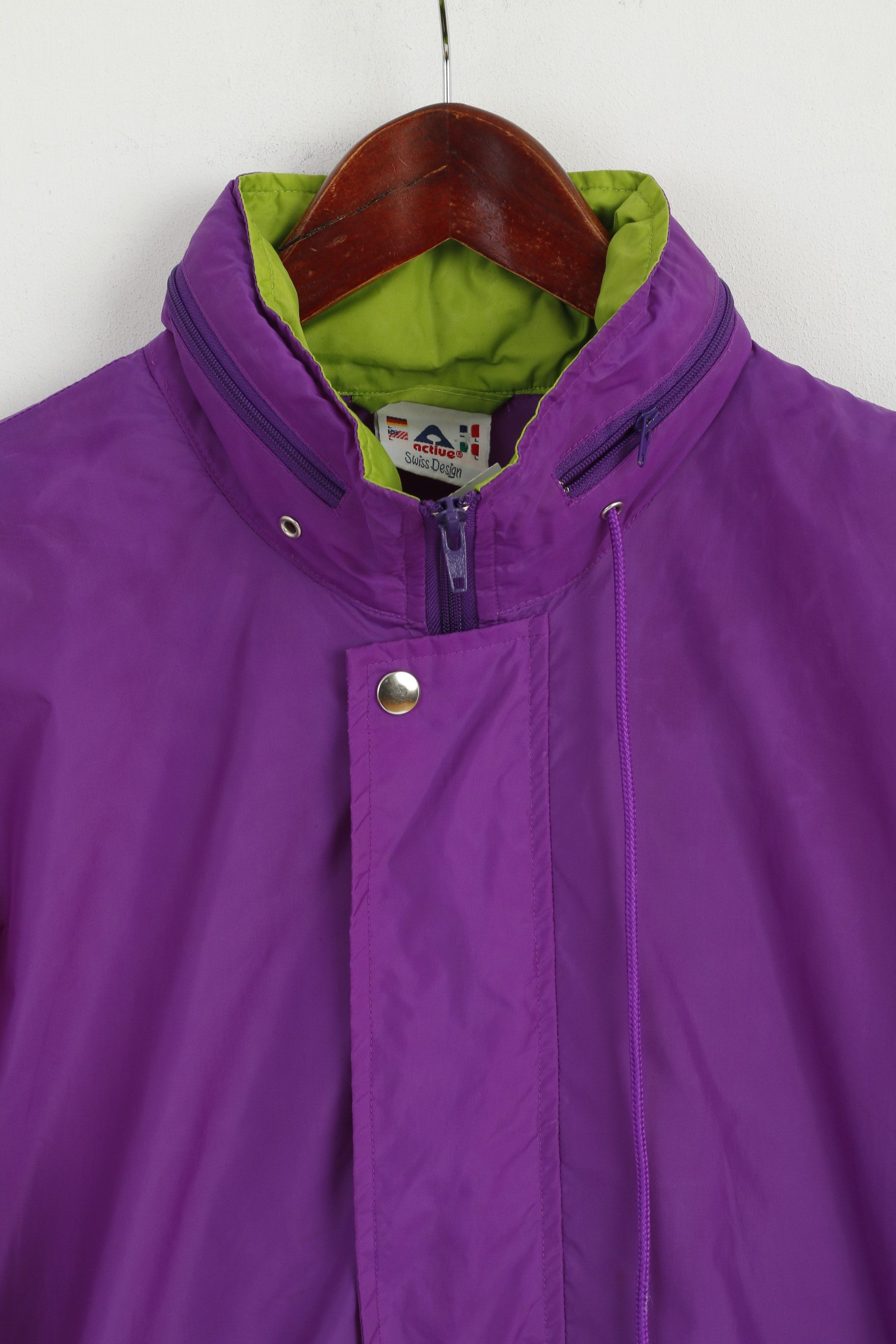 Vintage Active Men L Rain Jacket Purple Pullover Nylon 1703 Size US L / EU 52-54 / 3 - 2 Thumbnail