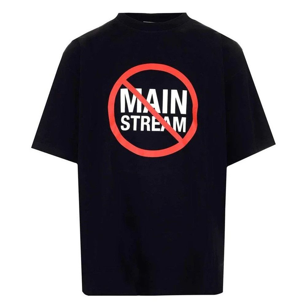 Vetements Vetements Women's No Mainstream Cotton T-Shirt Black Size M / US 6-8 / IT 42-44 - 1 Thumbnail