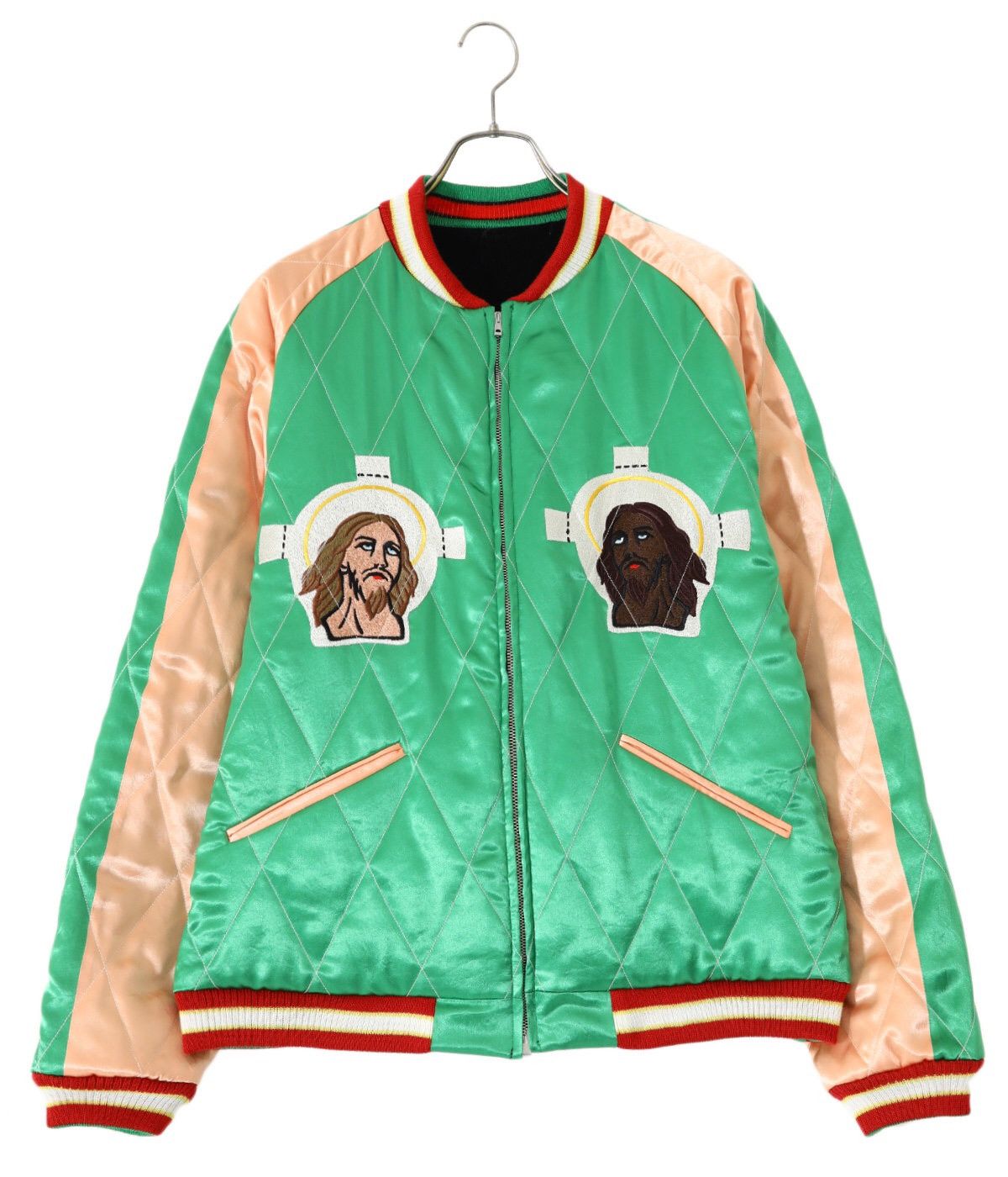 image of Saint Michael Denim Tears Reversible Sukajyan in Green, Men's (Size Large)