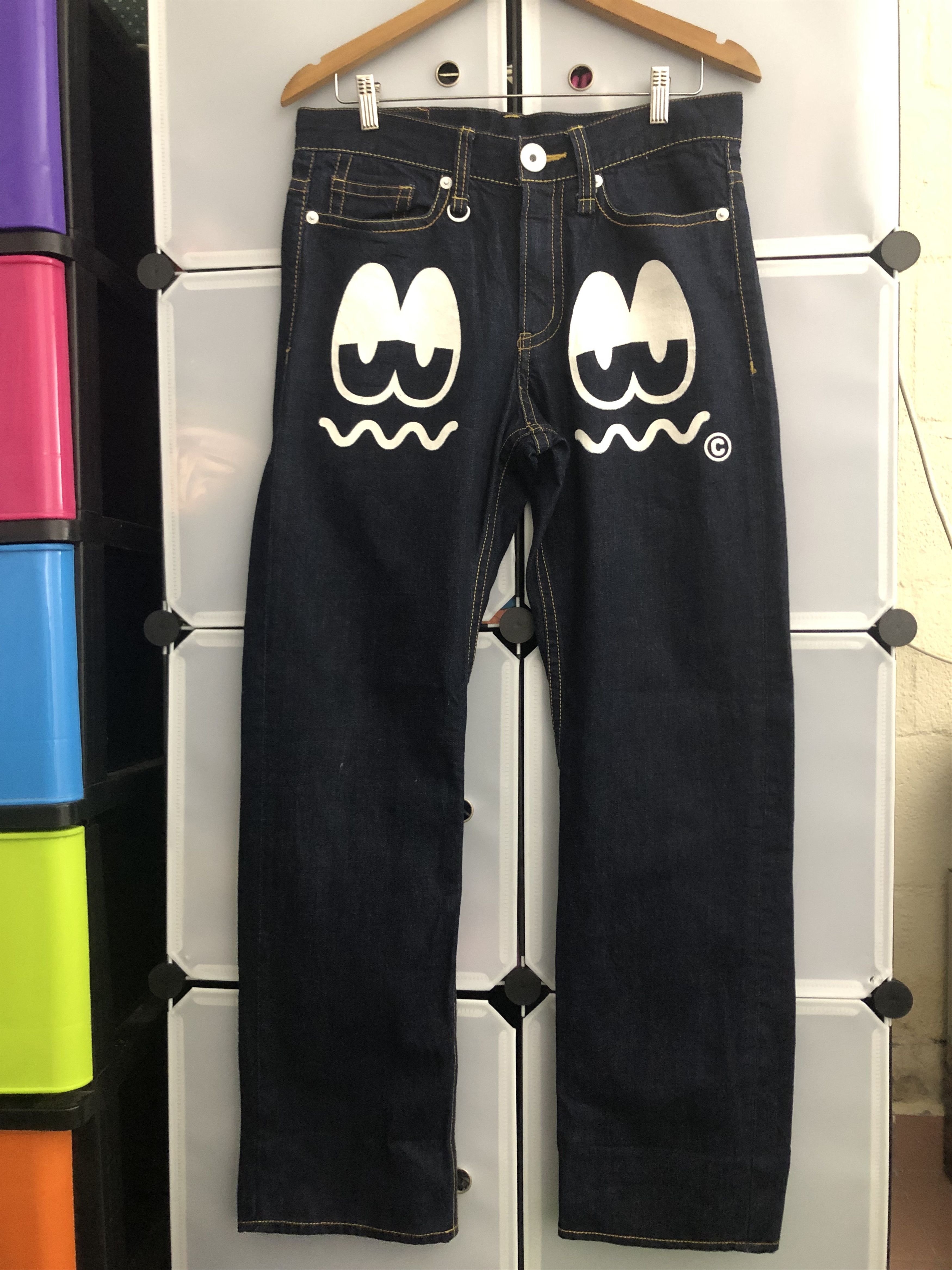 Japanese Brand Co & Lu moon eyes Big Logo Denim Pants Size US 33 - 1 Thumbnail