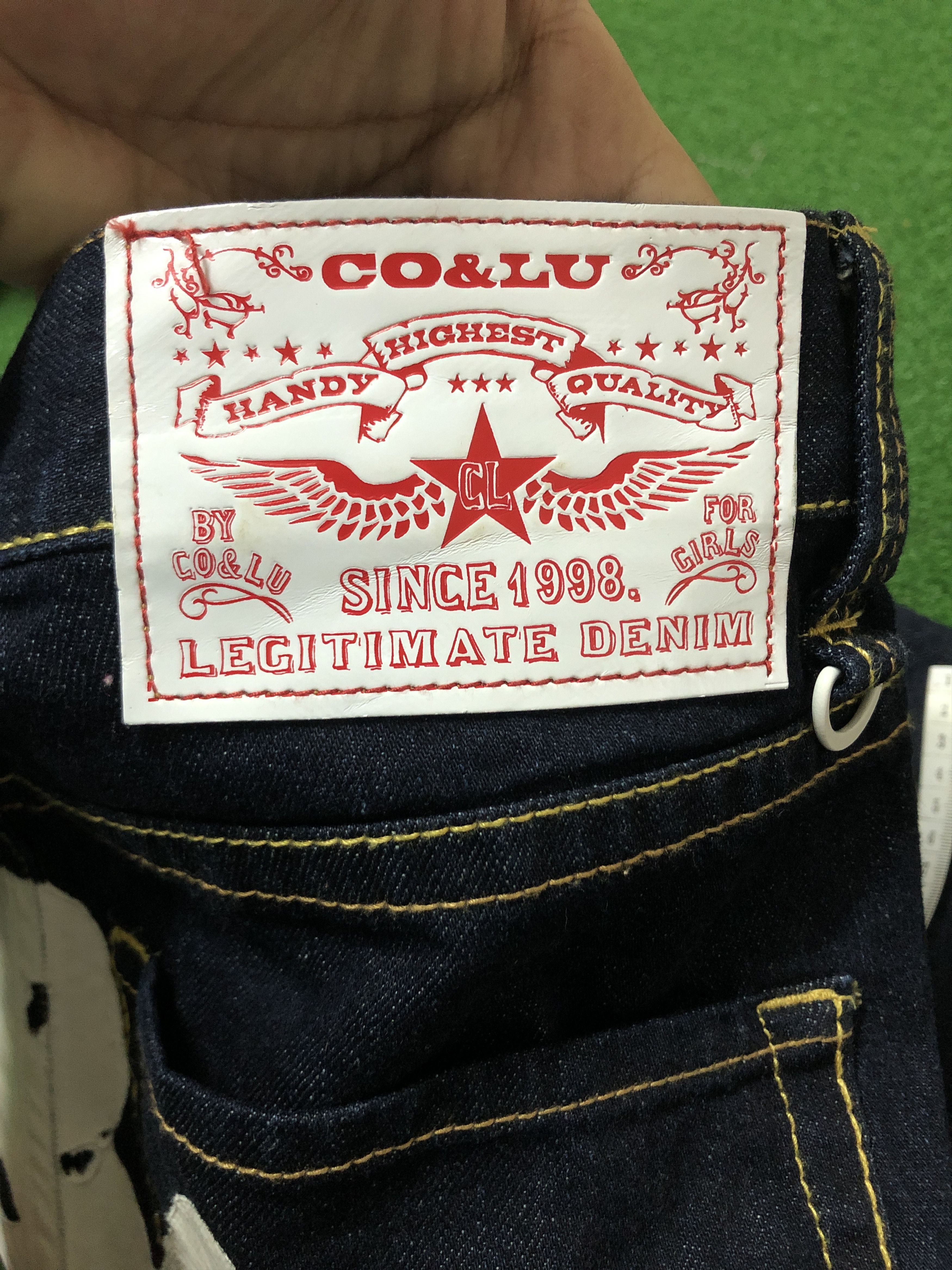 Japanese Brand Co & Lu moon eyes Big Logo Denim Pants Size US 33 - 4 Thumbnail