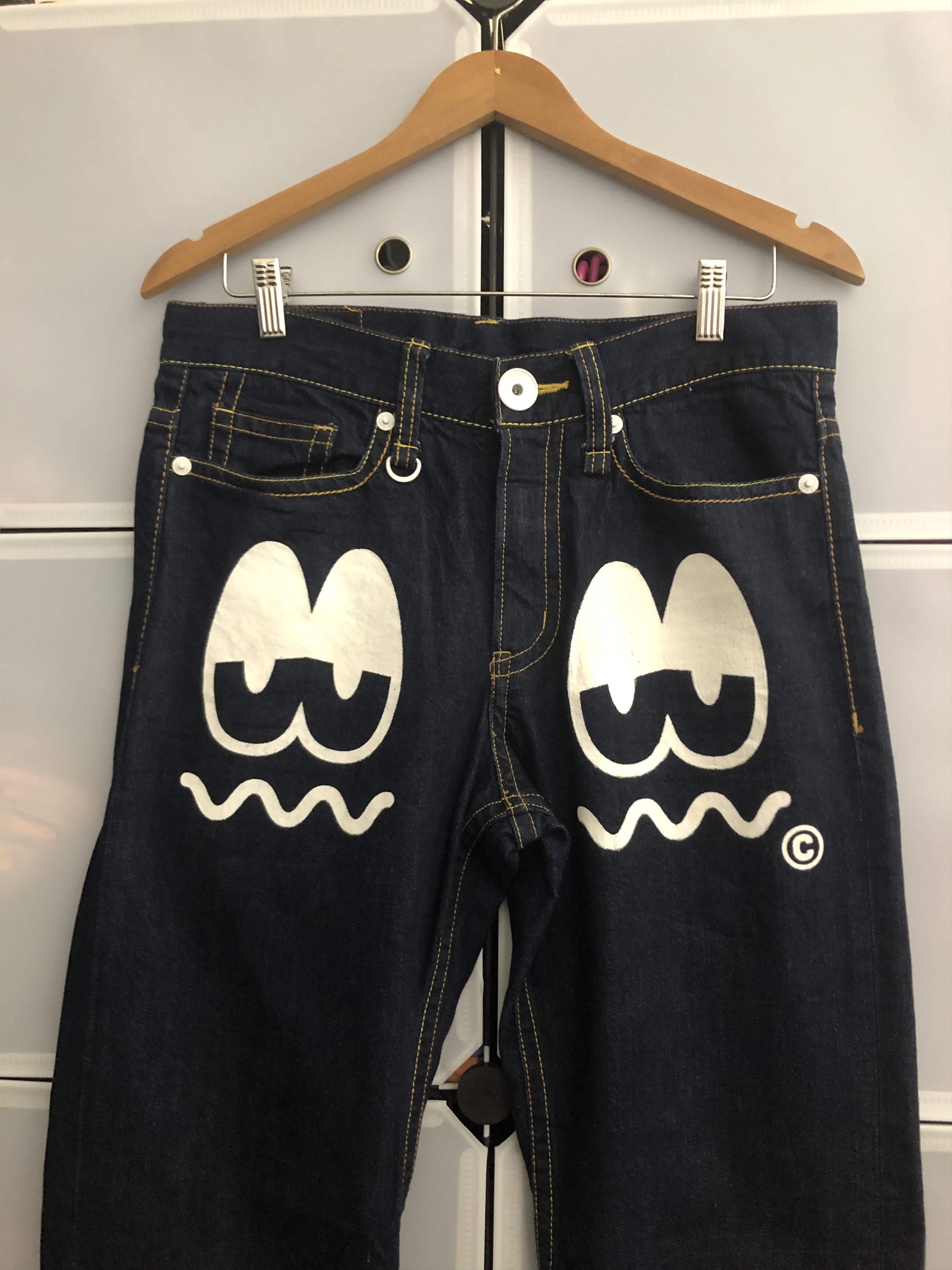 Japanese Brand Co & Lu moon eyes Big Logo Denim Pants Size US 33 - 2 Thumbnail
