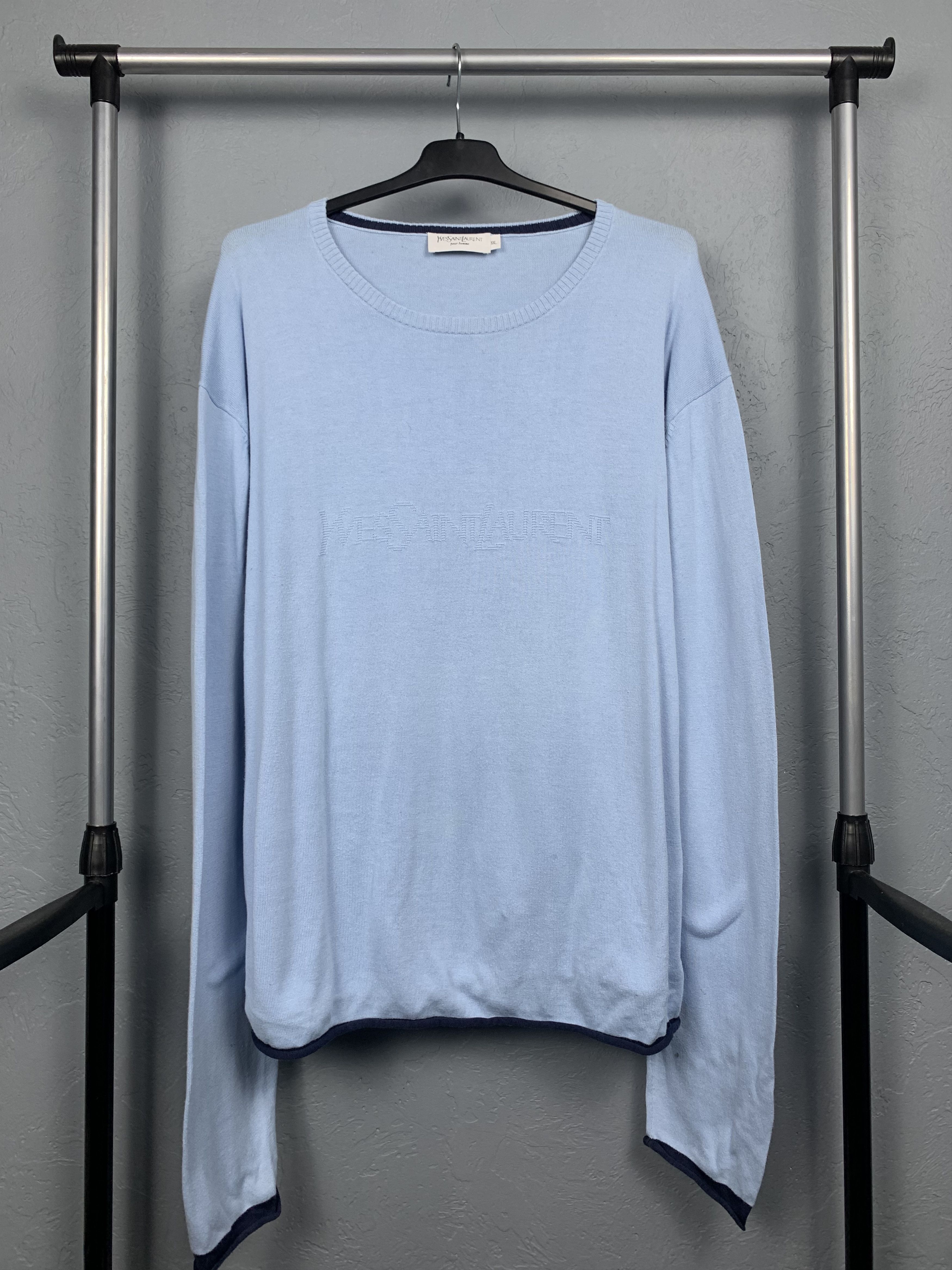 Yves Saint Laurent Yves Saint Laurent YSL Big Logo Mens Sweater Size US XXL / EU 58 / 5 - 1 Thumbnail