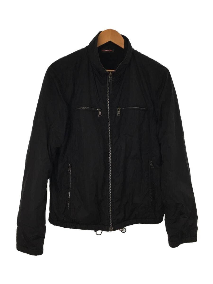 Image of Prada High Neck Nylon Zip Jacket in Black, Men's (Size Small)