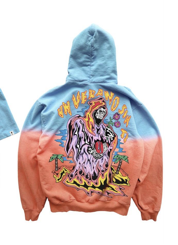 Pre-owned Warren Lotas X Bad Bunny Un Verano Sin Ti Ombre Hoodie In Multicolor