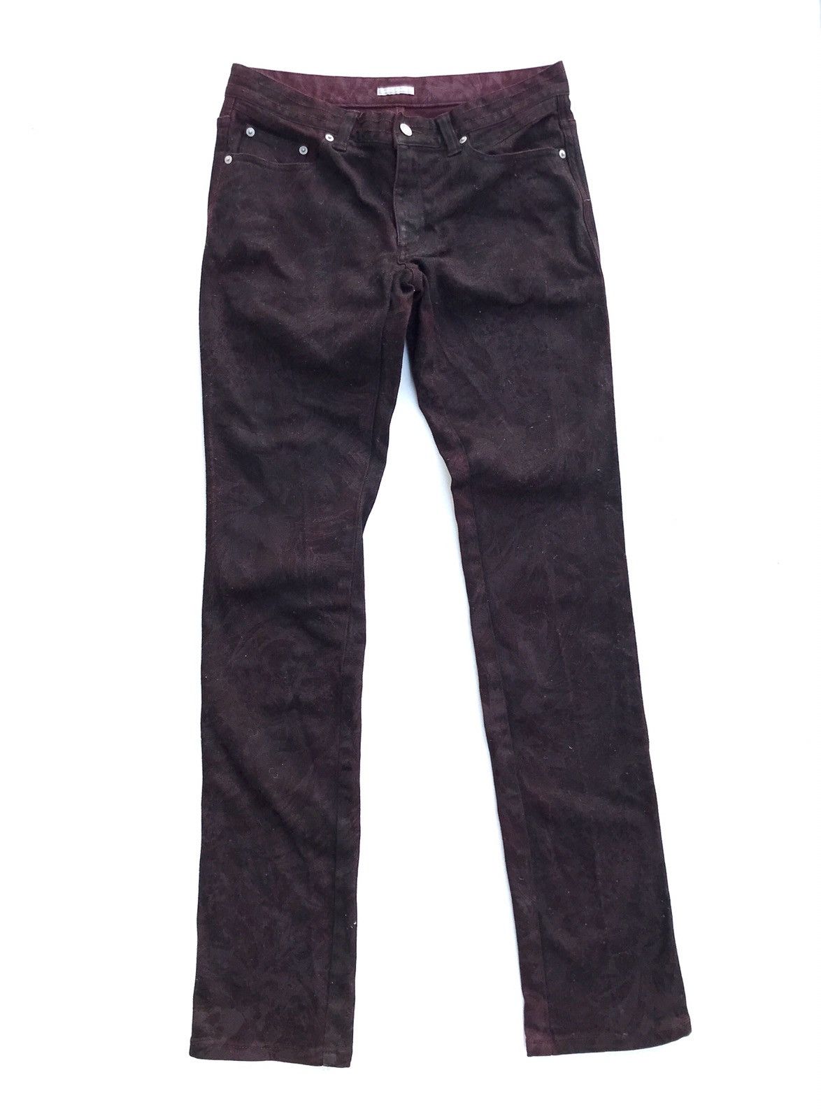 Designer × Japanese Brand Made In Japan High Street Coated Spray Process Floral Jeans Size US 30 / EU 46 - 2 Thumbnail