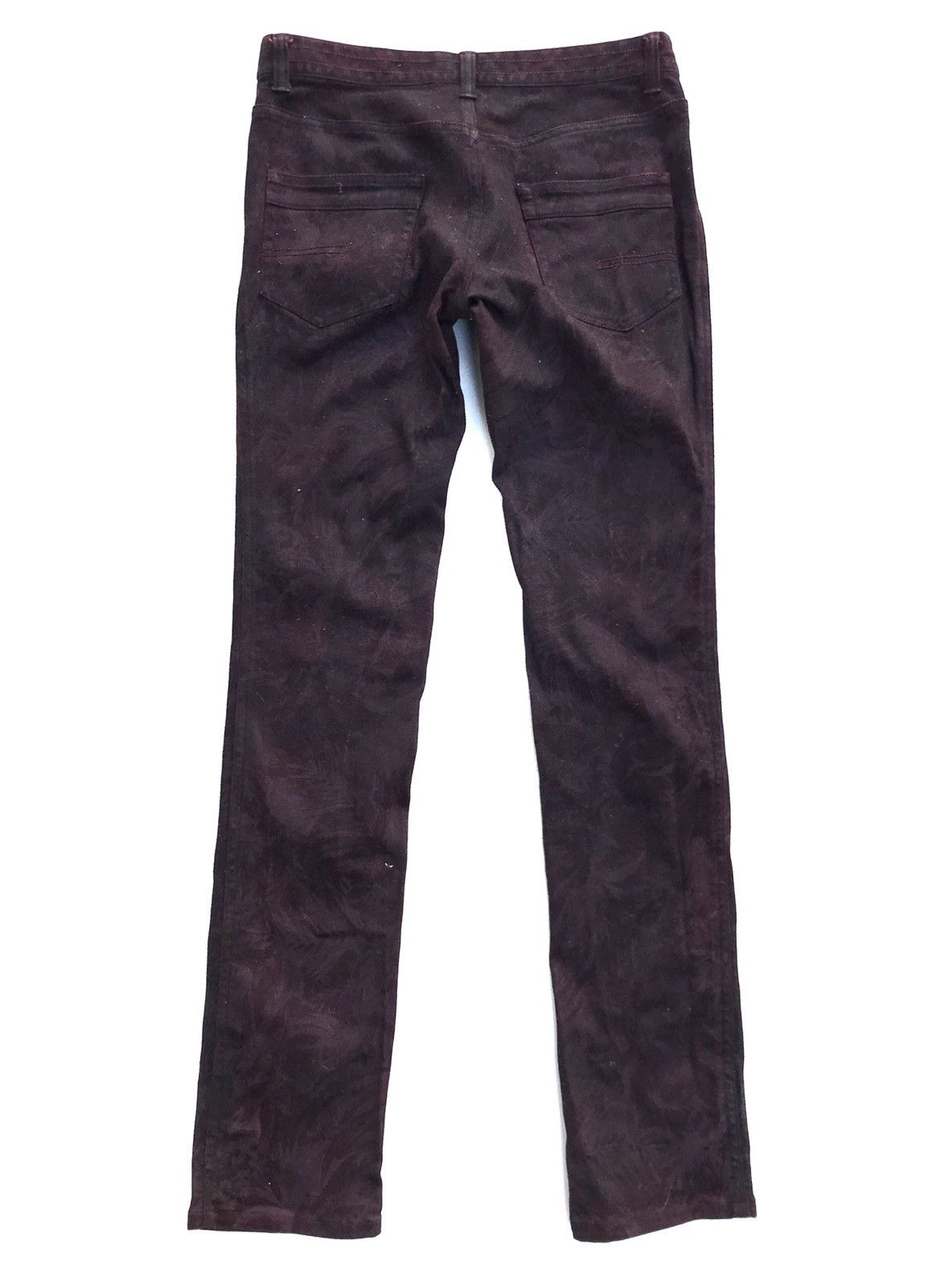 Designer × Japanese Brand Made In Japan High Street Coated Spray Process Floral Jeans Size US 30 / EU 46 - 3 Thumbnail