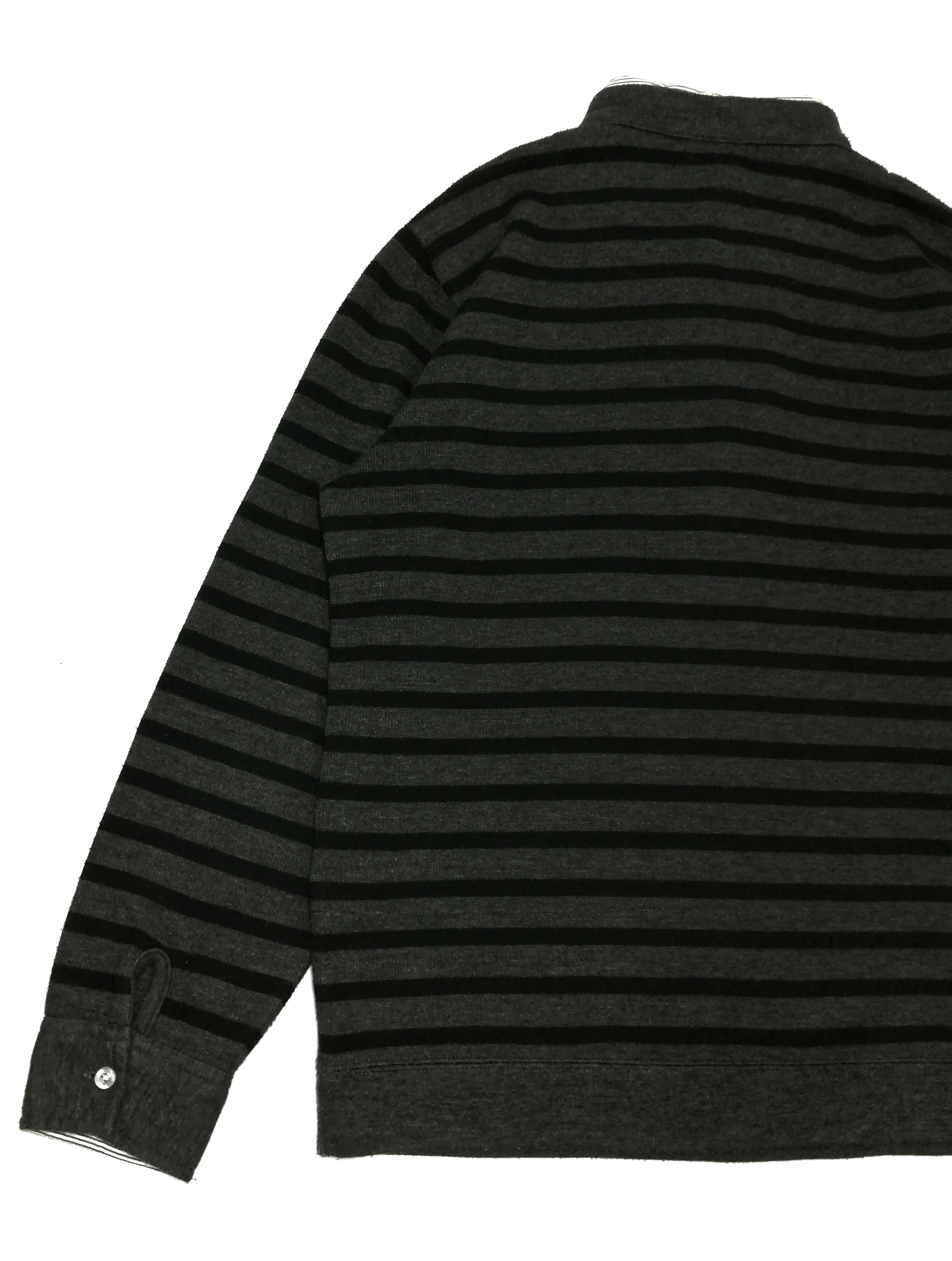 Kansai Yamamoto 🔥Kansai Yamamoto Pullover Half Button Up Stripe Sweatshirt Size US L / EU 52-54 / 3 - 10 Thumbnail