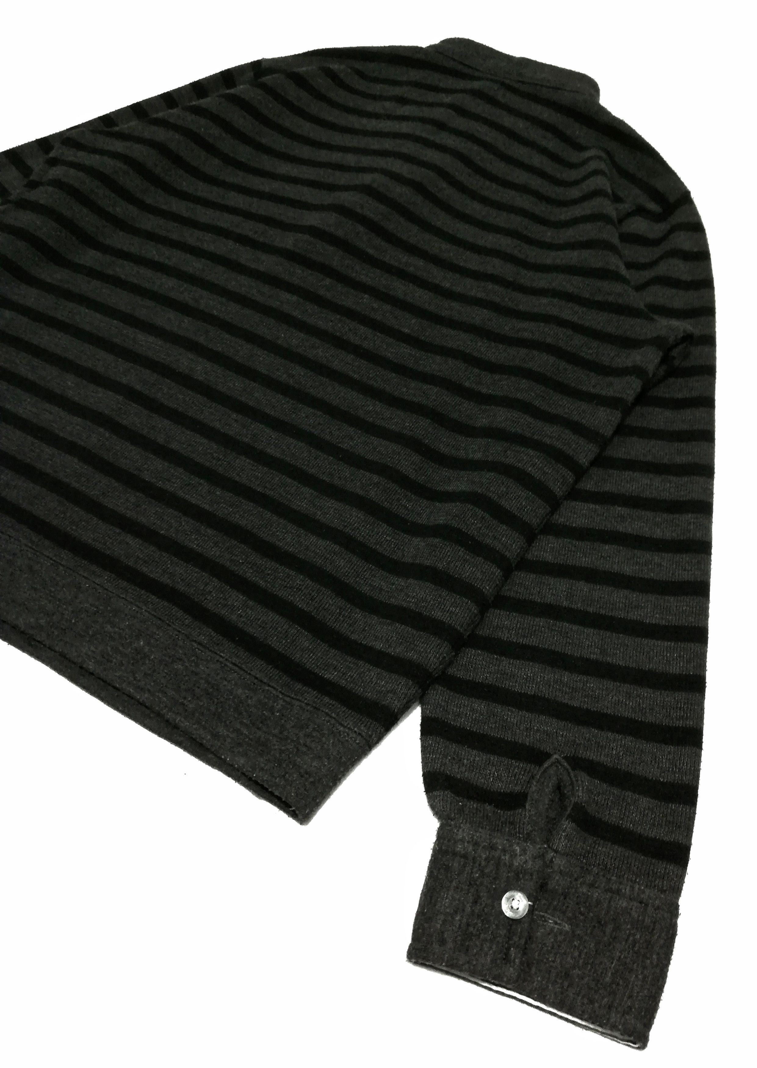 Kansai Yamamoto 🔥Kansai Yamamoto Pullover Half Button Up Stripe Sweatshirt Size US L / EU 52-54 / 3 - 9 Thumbnail
