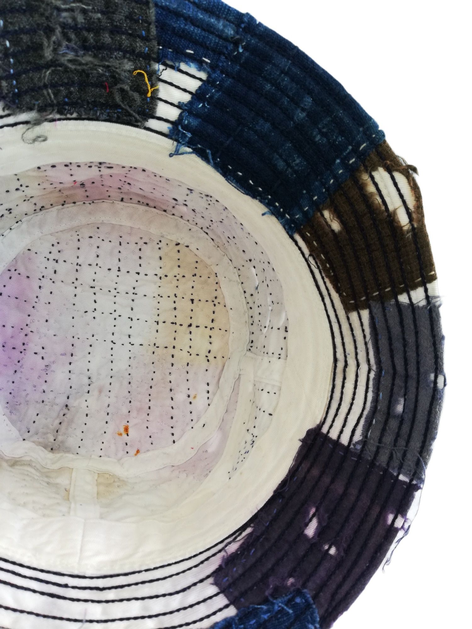 Art Comes First × Japanese Brand 🔥Union Handmade Blue Boro Patchwork Sashiko Fisherman Hat Size ONE SIZE - 17 Thumbnail