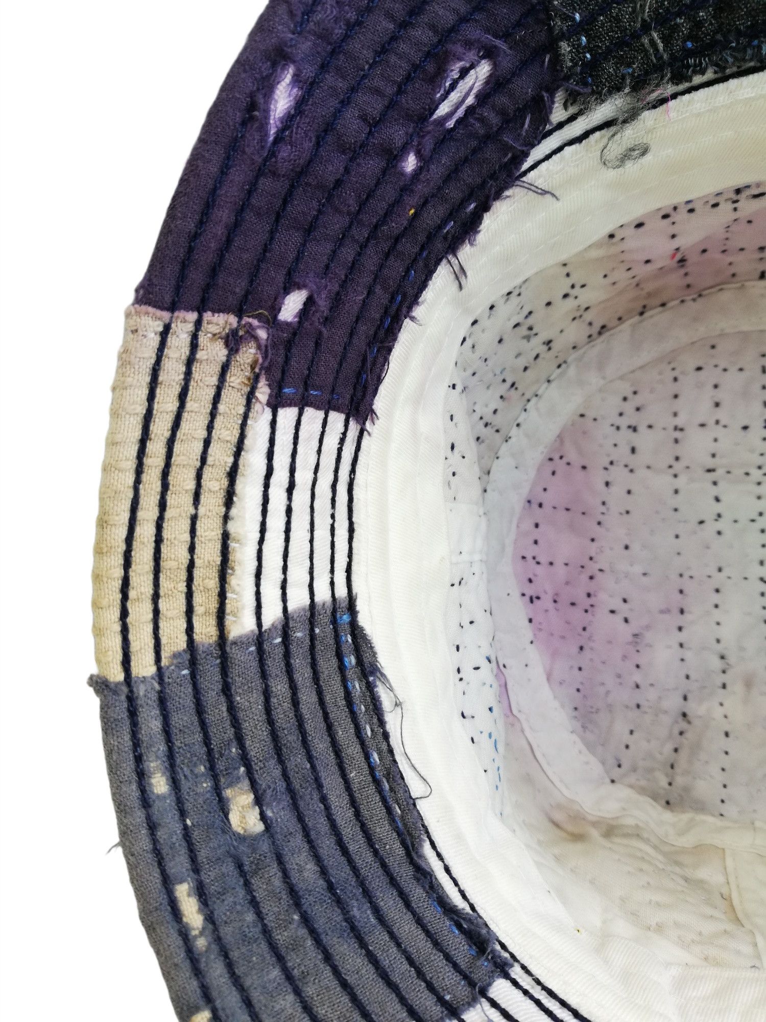 Art Comes First × Japanese Brand 🔥Union Handmade Blue Boro Patchwork Sashiko Fisherman Hat Size ONE SIZE - 18 Thumbnail