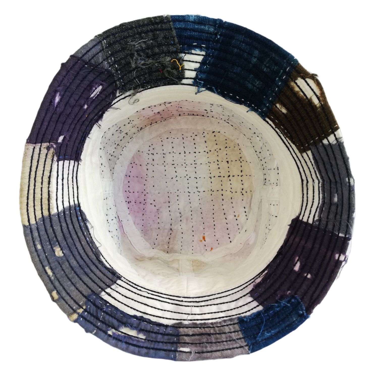 Art Comes First × Japanese Brand 🔥Union Handmade Blue Boro Patchwork Sashiko Fisherman Hat Size ONE SIZE - 16 Thumbnail