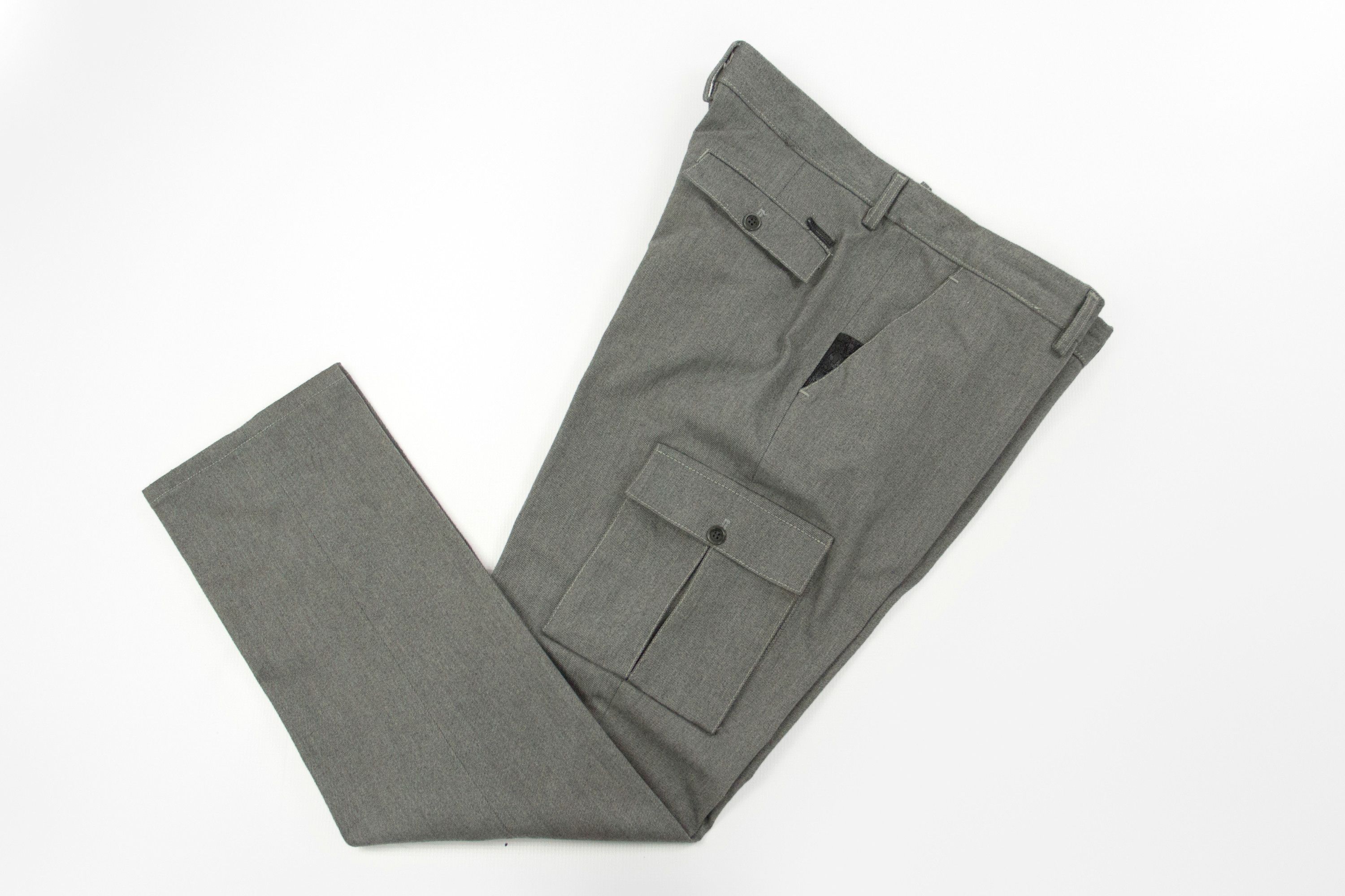 HAMAKI-HO HAMAKI-HO Men's Gray Twill Cargo Pants, EU 54, USA 44 Size US 38 / EU 54 - 1 Thumbnail