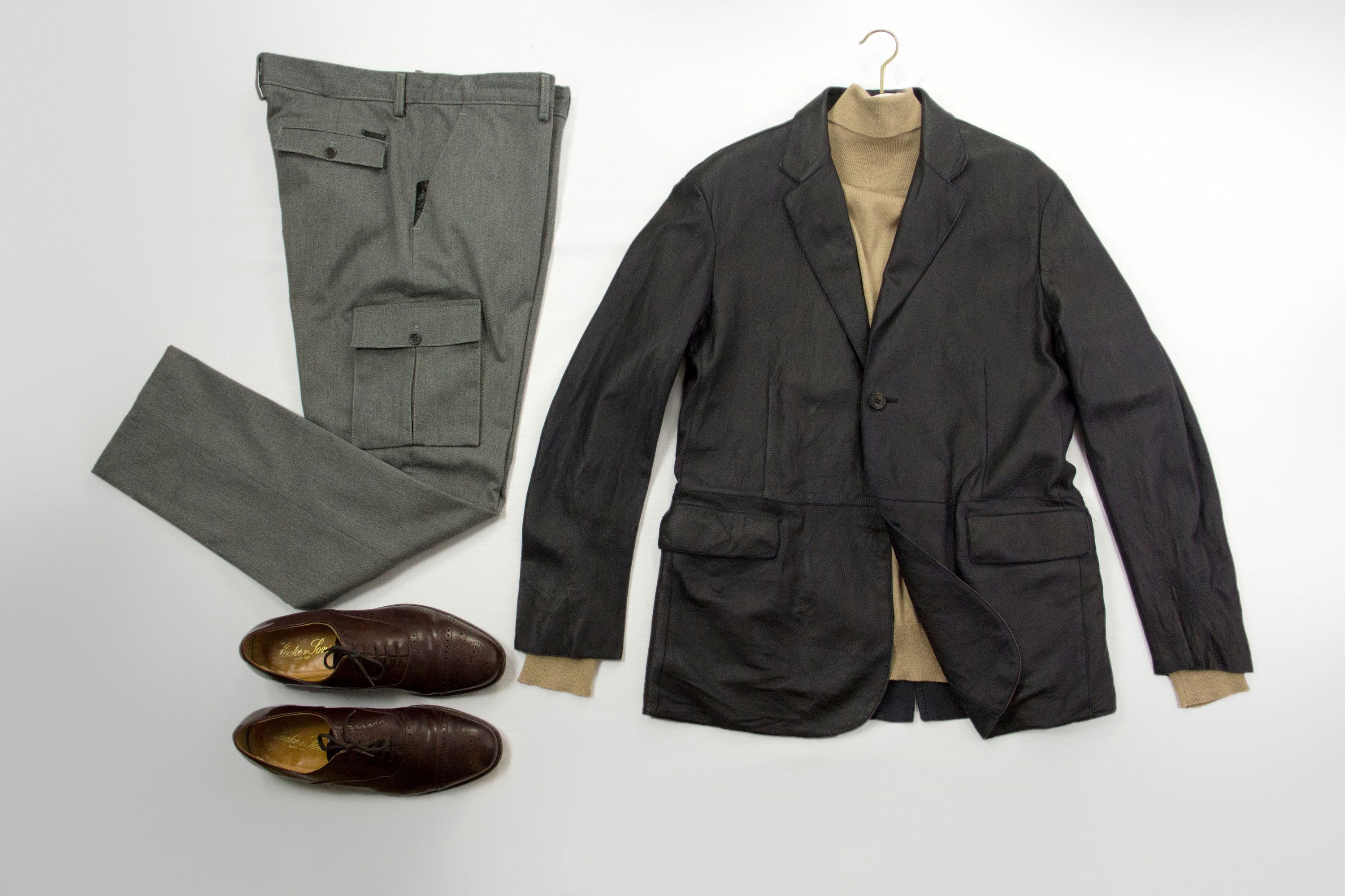 HAMAKI-HO HAMAKI-HO Men's Gray Twill Cargo Pants, EU 54, USA 44 Size US 38 / EU 54 - 2 Thumbnail