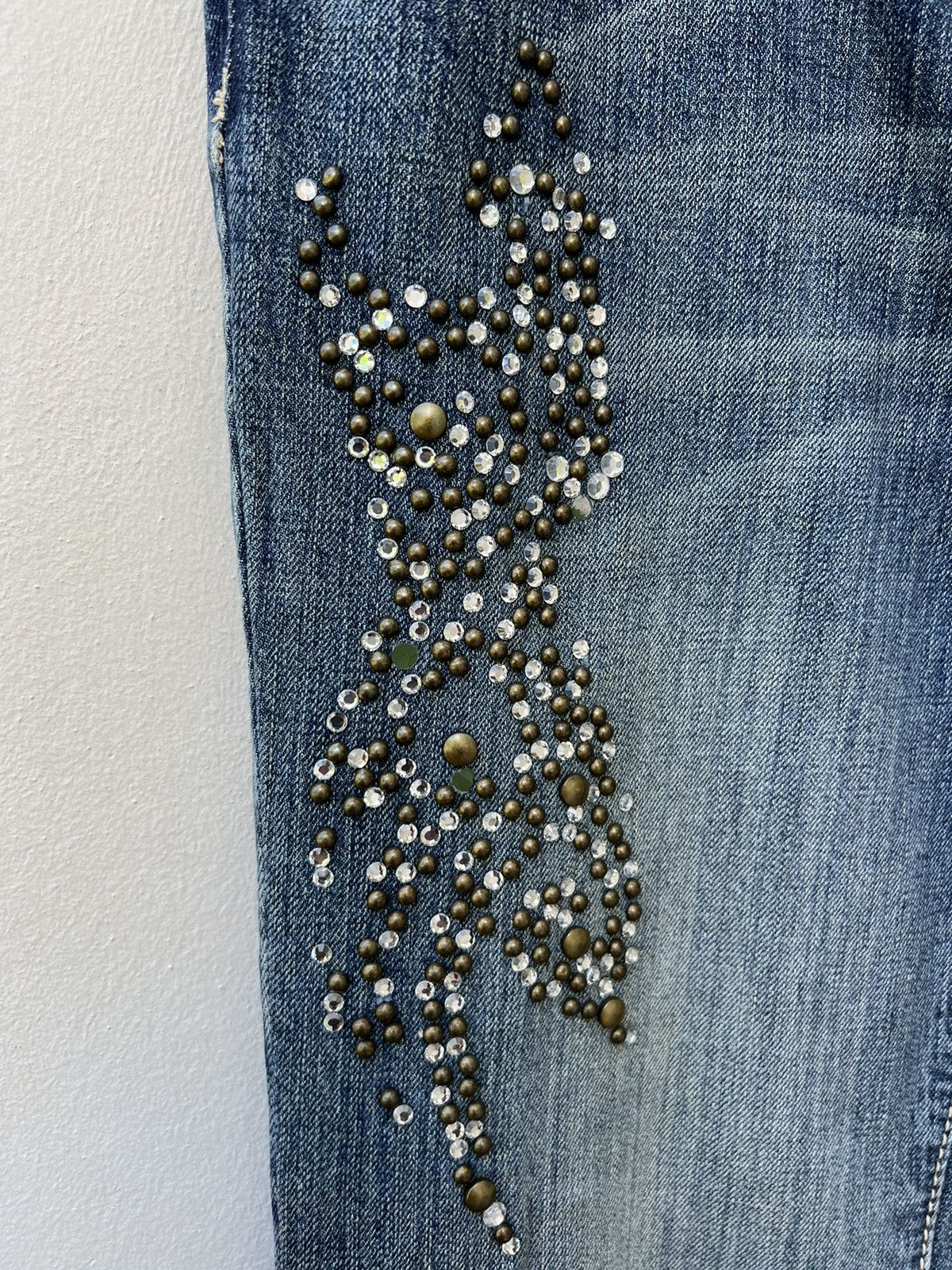 Tornado Mart Vintage Tornado Mart Japan Beaded Denim Super Flare Jeans Size US 30 / EU 46 - 11 Thumbnail