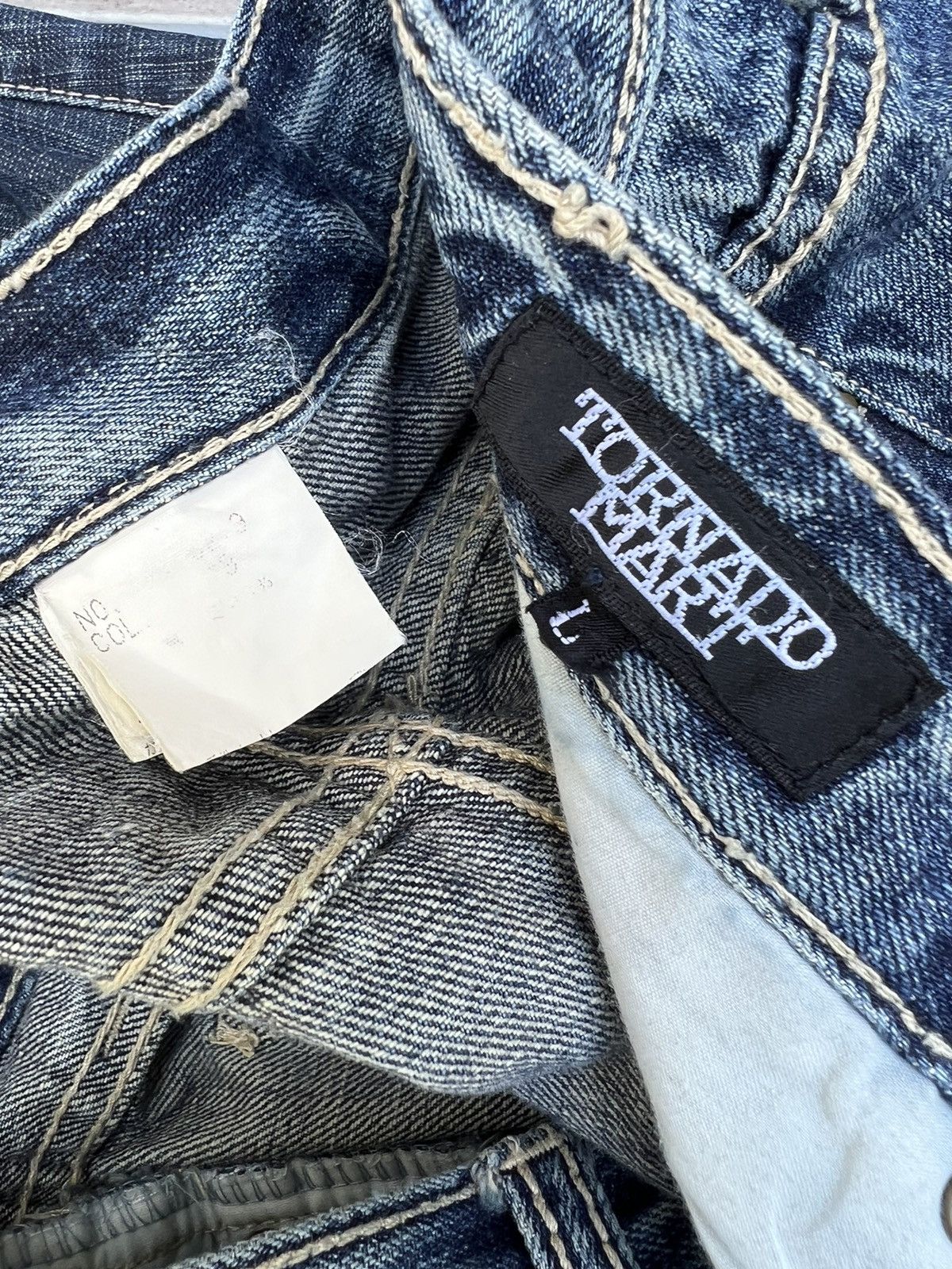 Tornado Mart Vintage Tornado Mart Japan Beaded Denim Super Flare Jeans Size US 30 / EU 46 - 24 Thumbnail