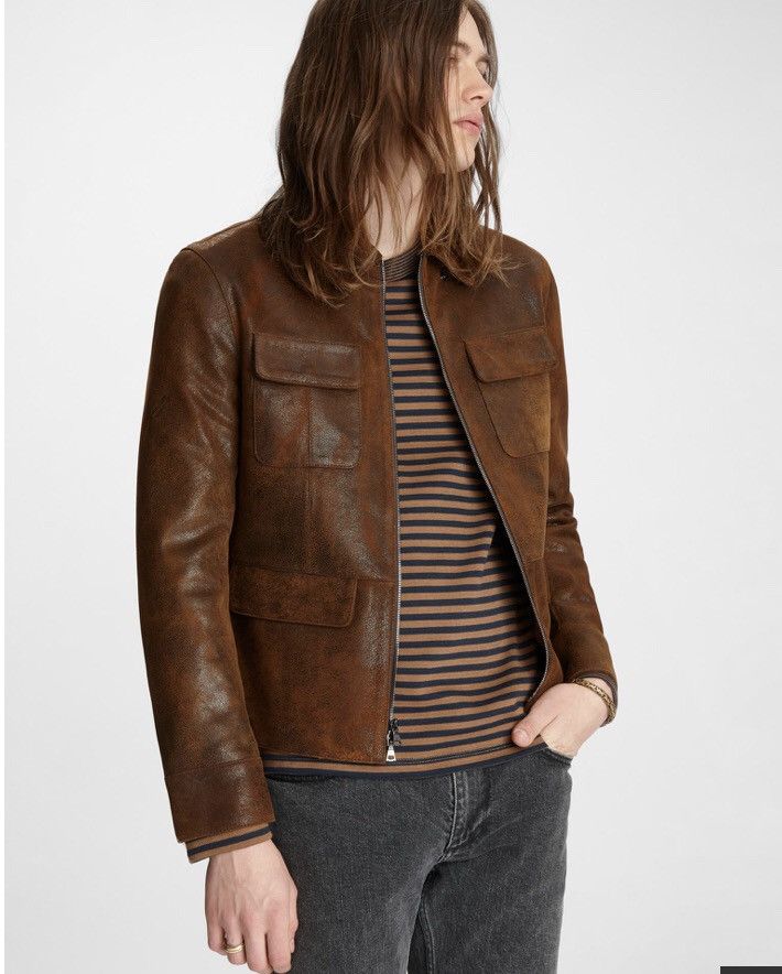 John Varvatos Vintage inspired Leather Jacket. 52 Size US L / EU 52-54 / 3 - 4 Thumbnail