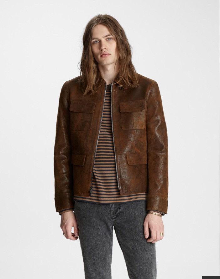 John Varvatos Vintage inspired Leather Jacket. 52 Size US L / EU 52-54 / 3 - 1 Thumbnail