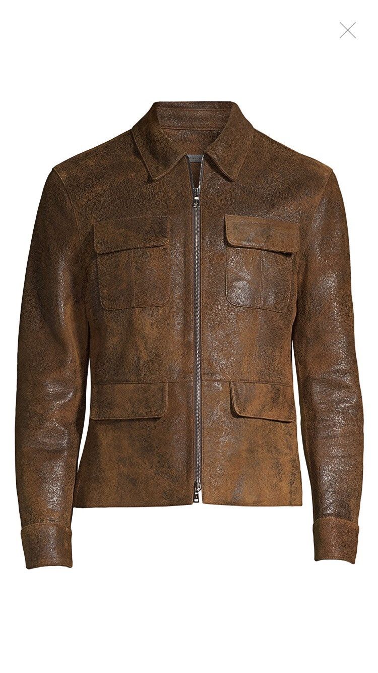 John Varvatos Vintage inspired Leather Jacket. 52 Size US L / EU 52-54 / 3 - 11 Thumbnail