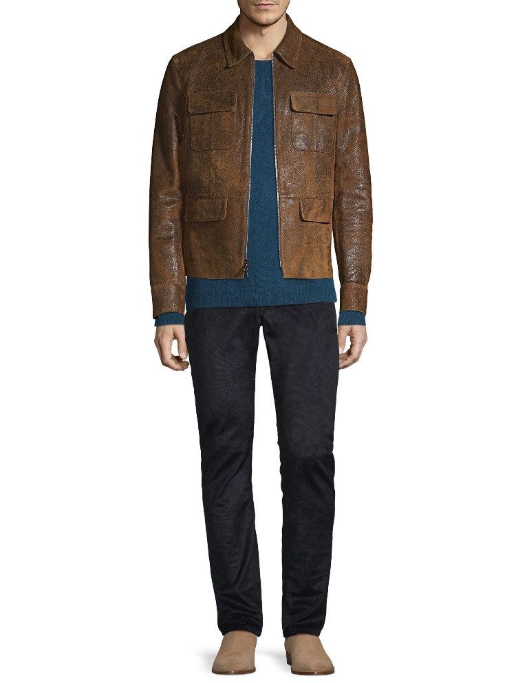 John Varvatos Vintage inspired Leather Jacket. 52 Size US L / EU 52-54 / 3 - 7 Thumbnail