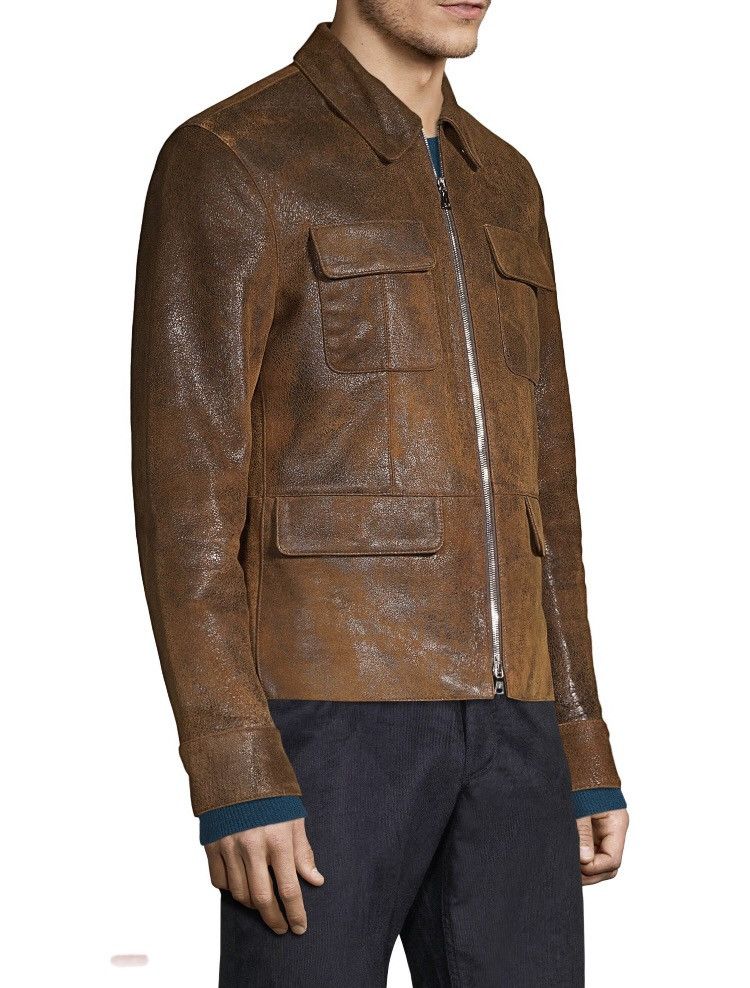 John Varvatos Vintage inspired Leather Jacket. 52 Size US L / EU 52-54 / 3 - 9 Thumbnail