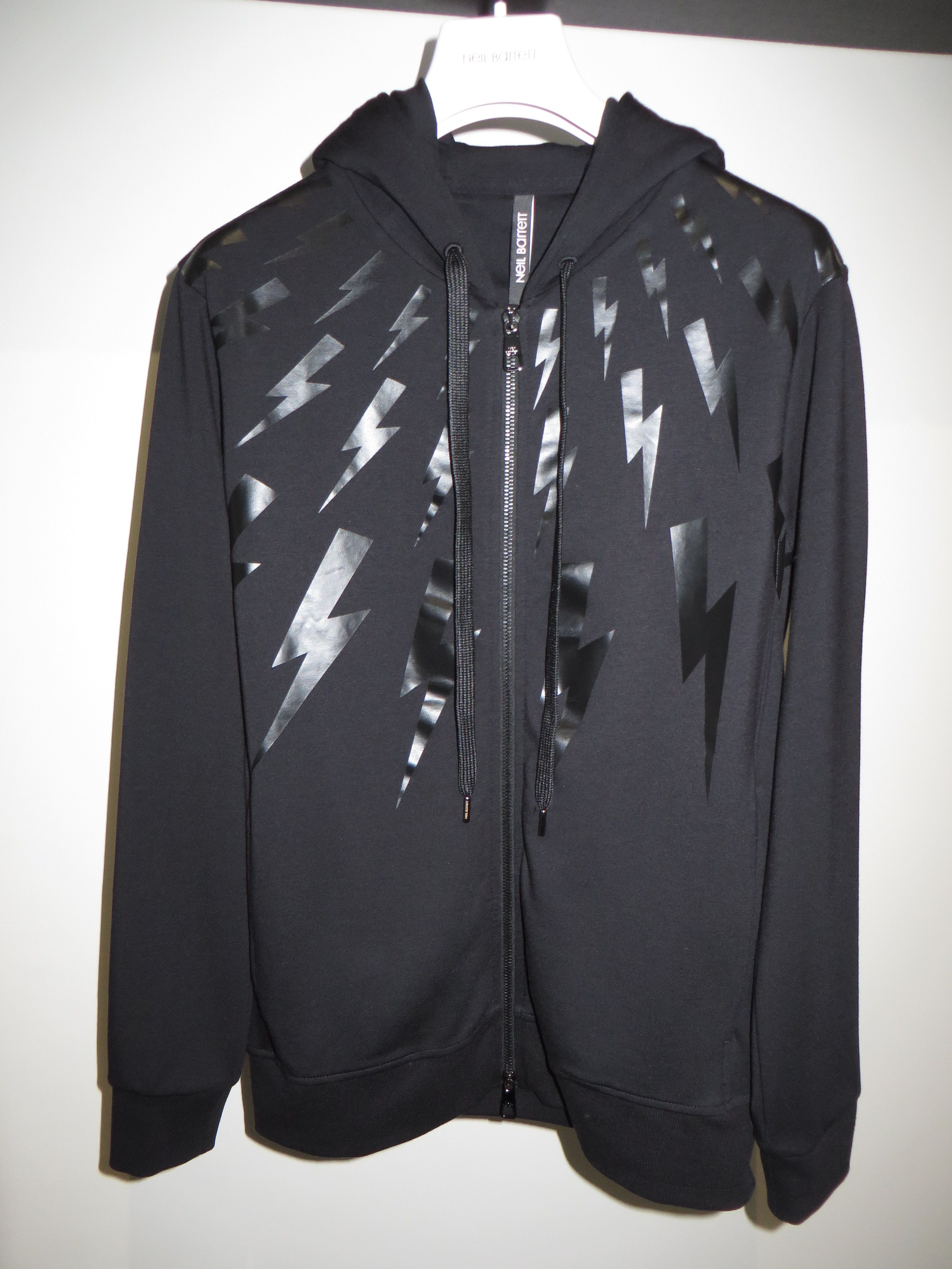 Neil Barrett lightning bolt print zip hoodie | Grailed