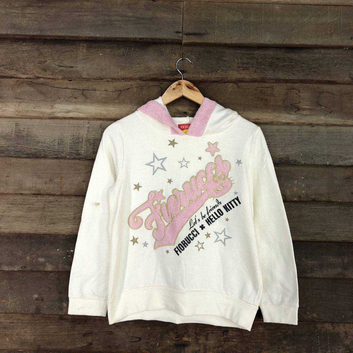 Fiorucci DL Fiorucci Light Cream Hoodies sweatshirt #3269 Size S / US 4 / IT 40 - 1 Thumbnail