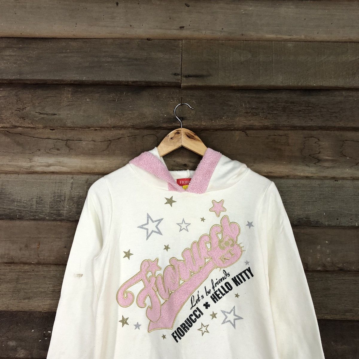 Fiorucci DL Fiorucci Light Cream Hoodies sweatshirt #3269 Size S / US 4 / IT 40 - 2 Thumbnail
