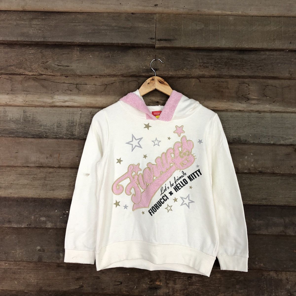 Fiorucci DL Fiorucci Light Cream Hoodies sweatshirt #3269 Size S / US 4 / IT 40 - 3 Thumbnail
