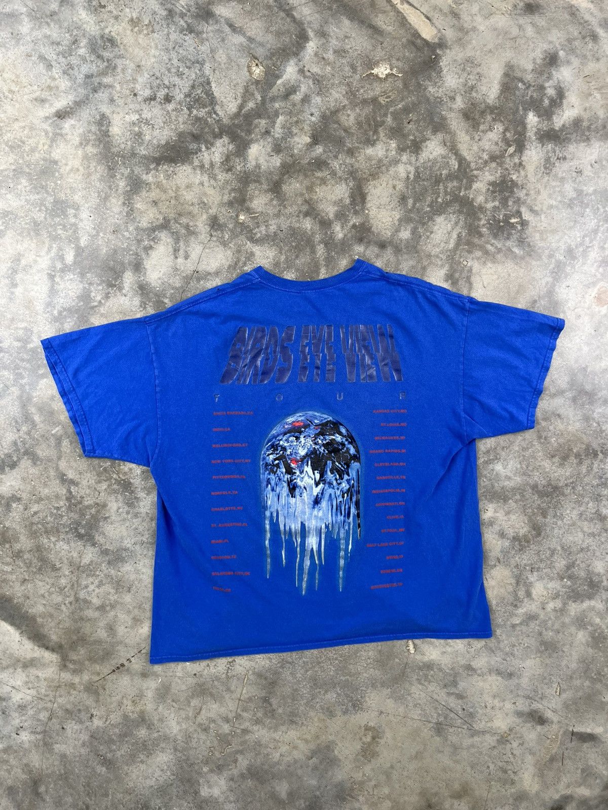 Travis Scott Birds Eye View Frozen Earth Tee Blue 2XL XXL ❄️