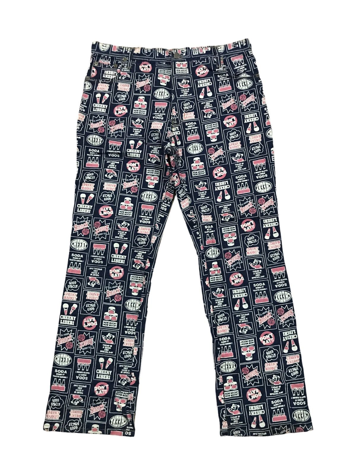 image of Cheekyliberi Overprint Hysteric Glamour Style in All Overprint Denim, Men's (Size 32)