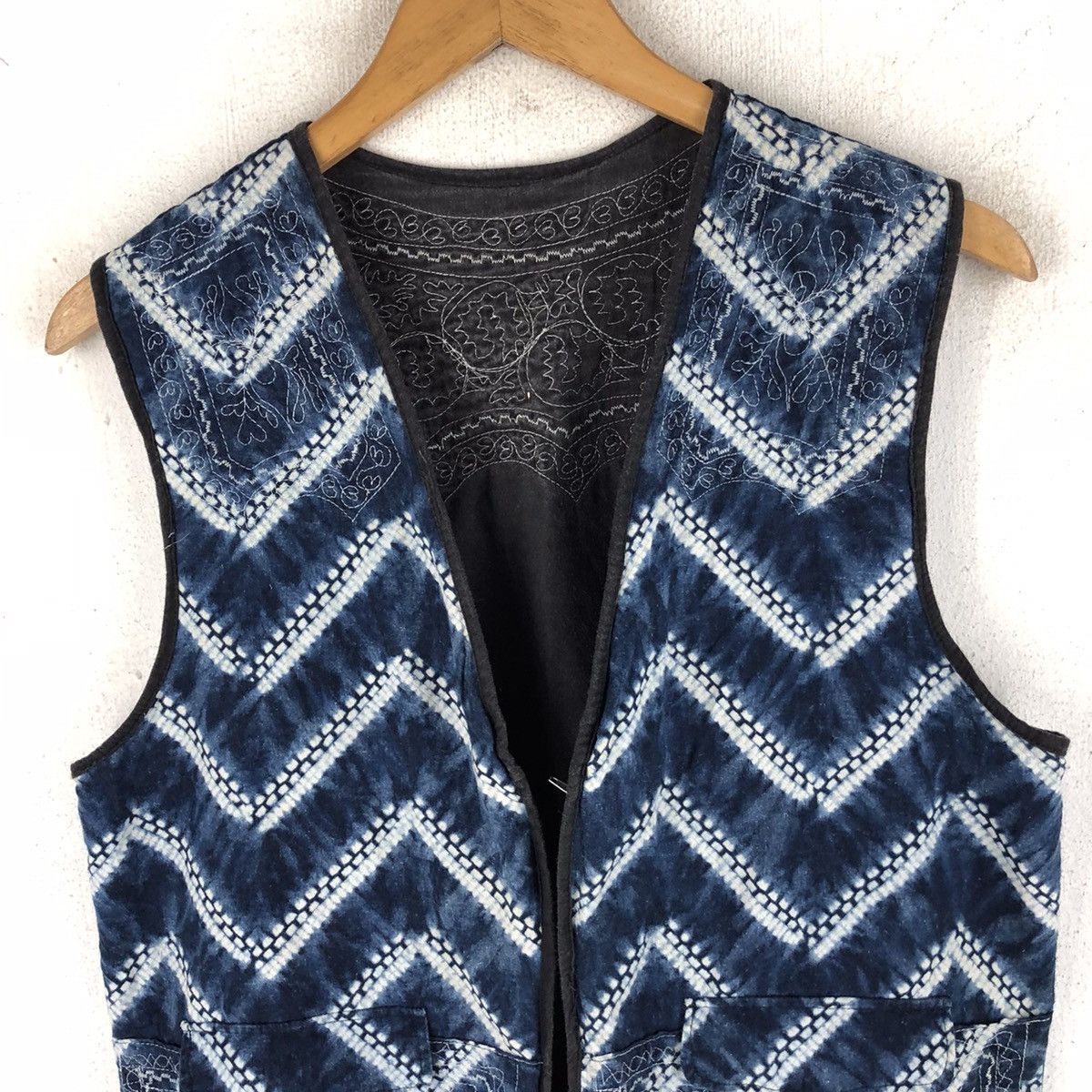 Indigo 🔥RARE VINTAGE INDIGO DYED JAPANESE VEST Size US M / EU 48-50 / 2 - 7 Thumbnail