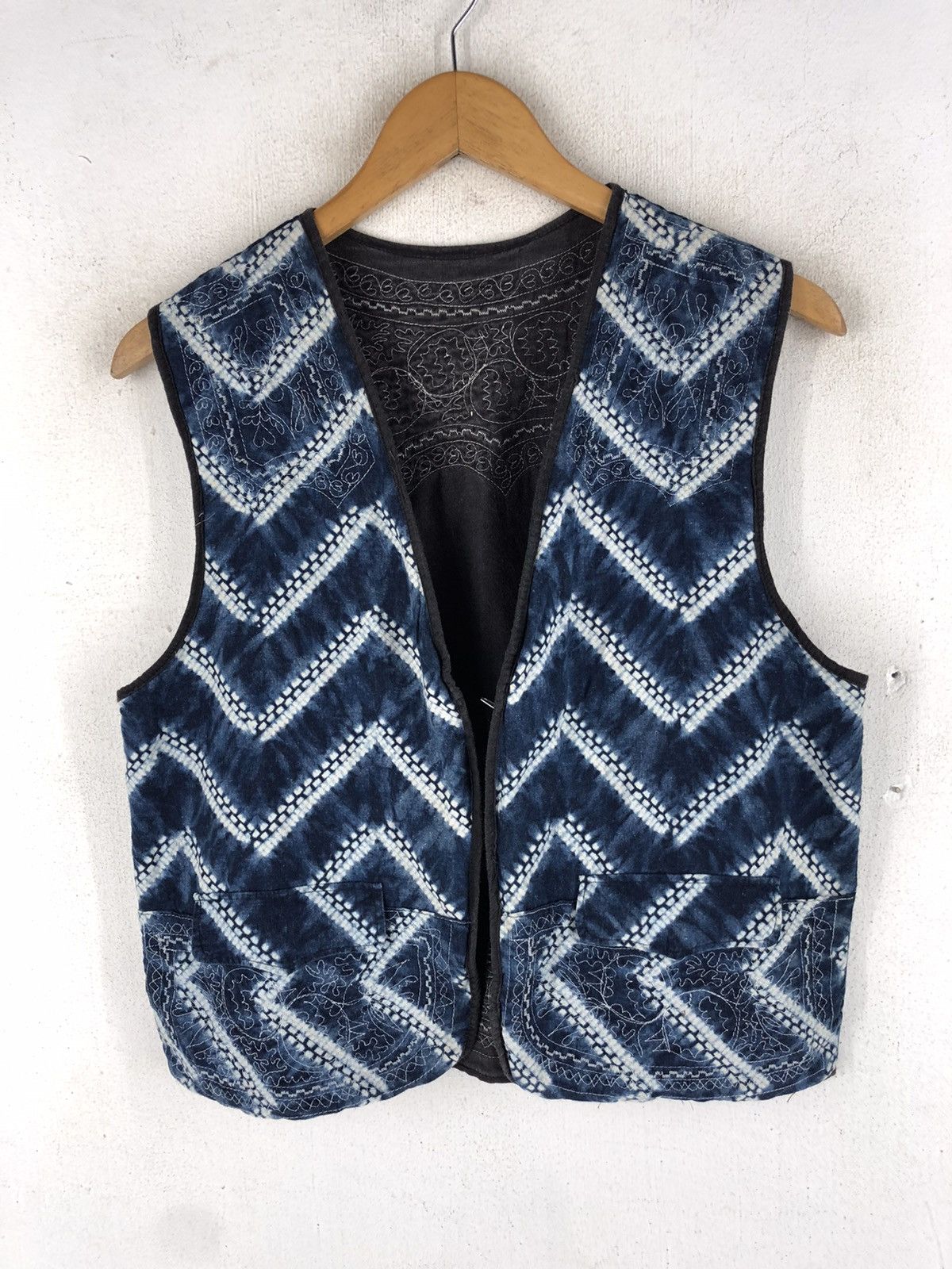 Indigo 🔥RARE VINTAGE INDIGO DYED JAPANESE VEST Size US M / EU 48-50 / 2 - 1 Thumbnail