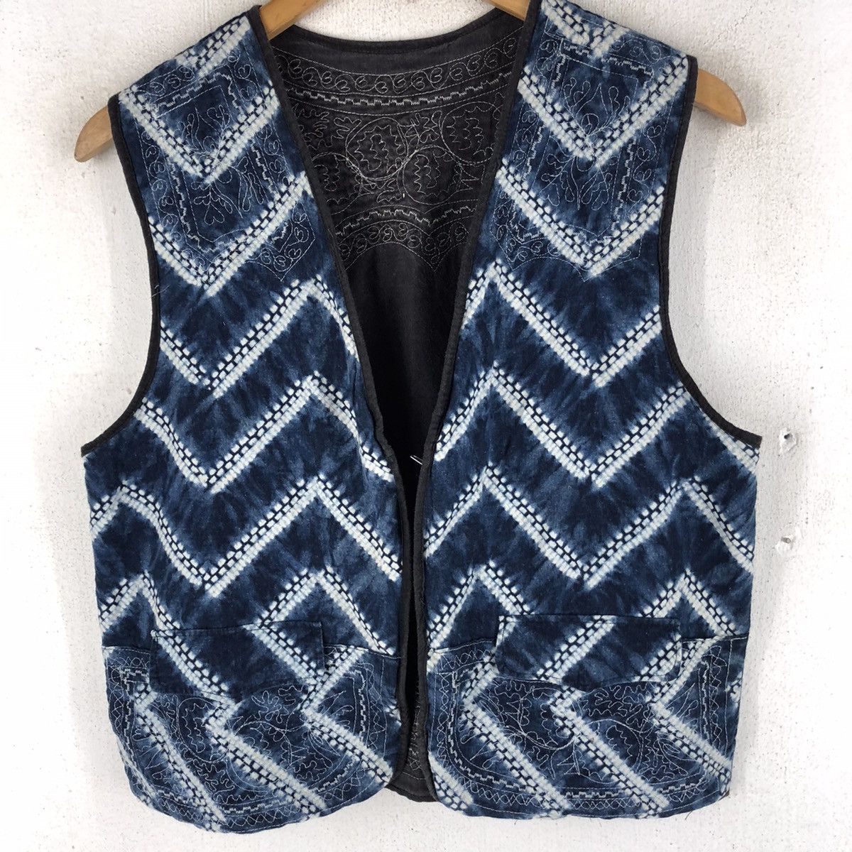 Indigo 🔥RARE VINTAGE INDIGO DYED JAPANESE VEST Size US M / EU 48-50 / 2 - 5 Thumbnail