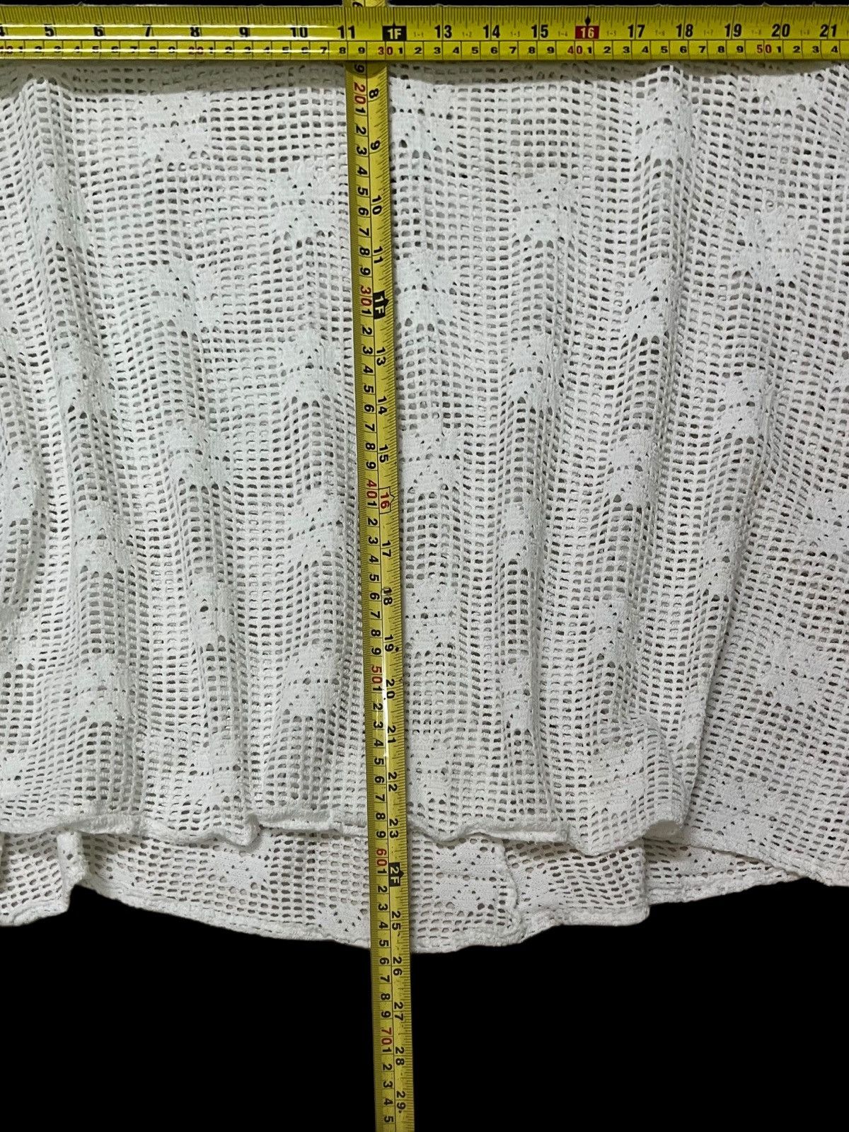 Designer VINTAGE 90s WHITE FISHNET STRETCHABLE INSPIRED RAF SIMONS Size L / US 10 / IT 46 - 11 Thumbnail