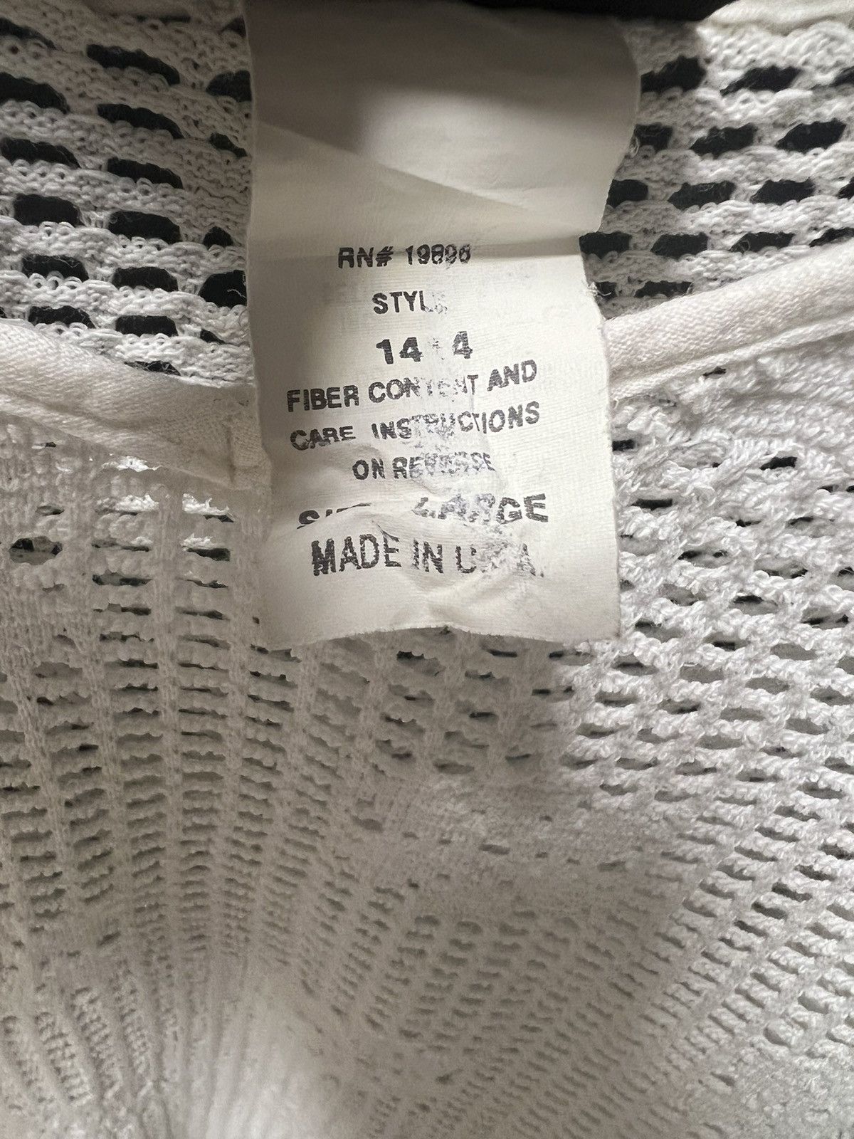 Designer VINTAGE 90s WHITE FISHNET STRETCHABLE INSPIRED RAF SIMONS Size L / US 10 / IT 46 - 8 Thumbnail