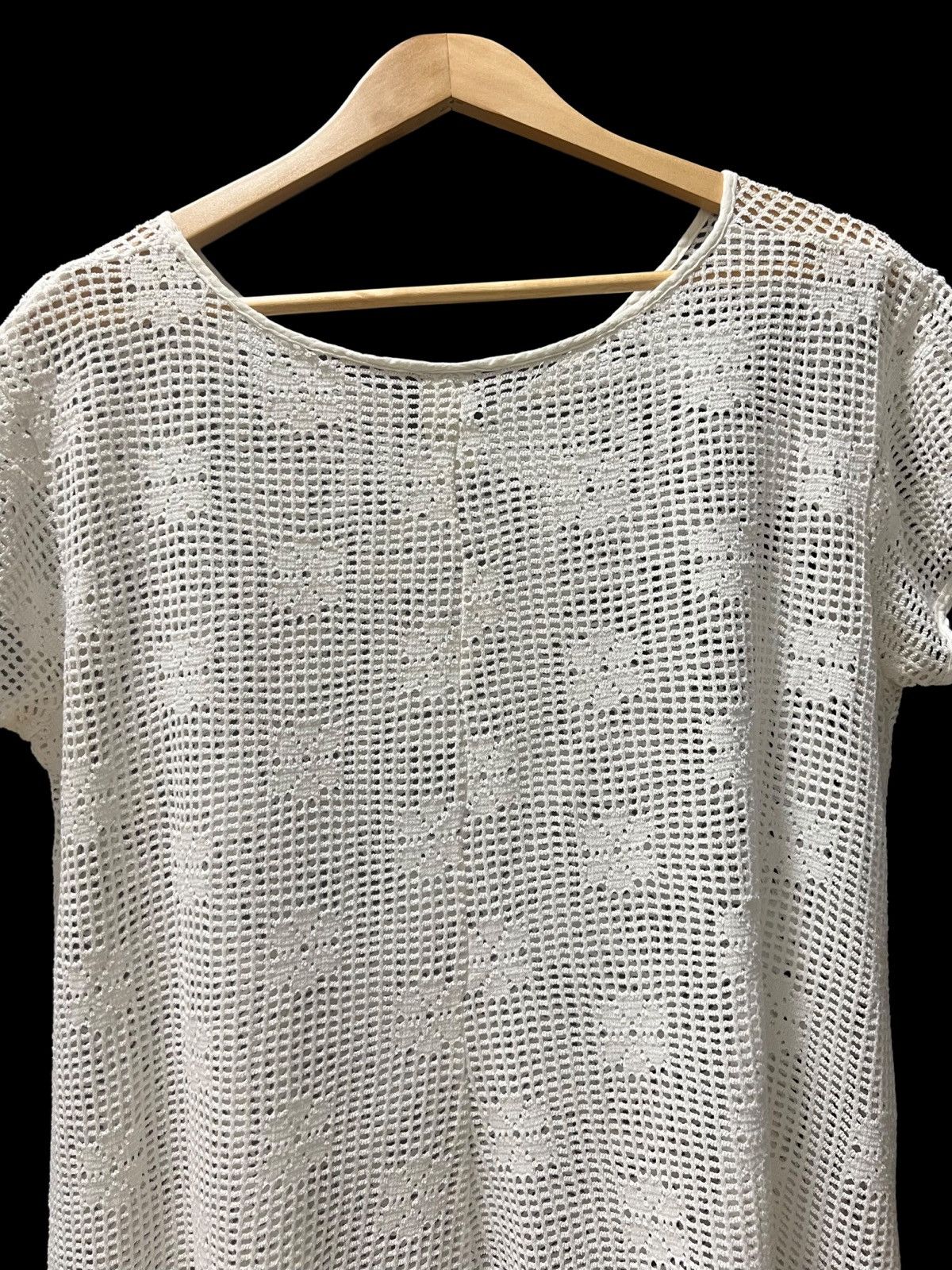 Designer VINTAGE 90s WHITE FISHNET STRETCHABLE INSPIRED RAF SIMONS Size L / US 10 / IT 46 - 6 Thumbnail