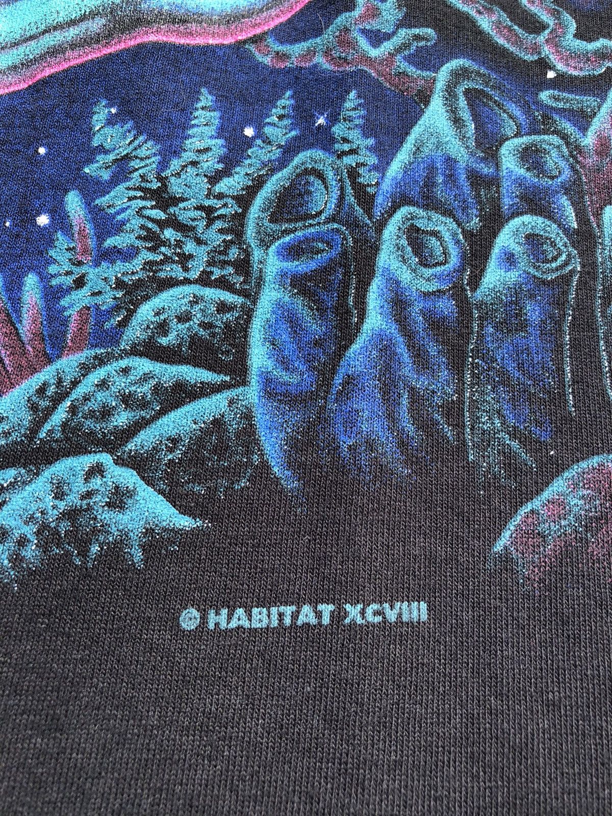 Habitat Vintage 90s Habitat XCIII Dolphin Sea Ocean Animal Black Tee Size US M / EU 48-50 / 2 - 7 Thumbnail
