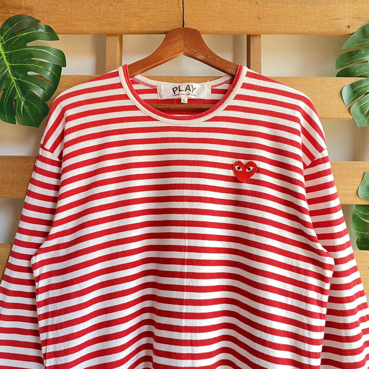 Comme des Garcons × Japanese Brand Play Comme Des Garcons Love Red Stripes Size US L / EU 52-54 / 3 - 2 Thumbnail