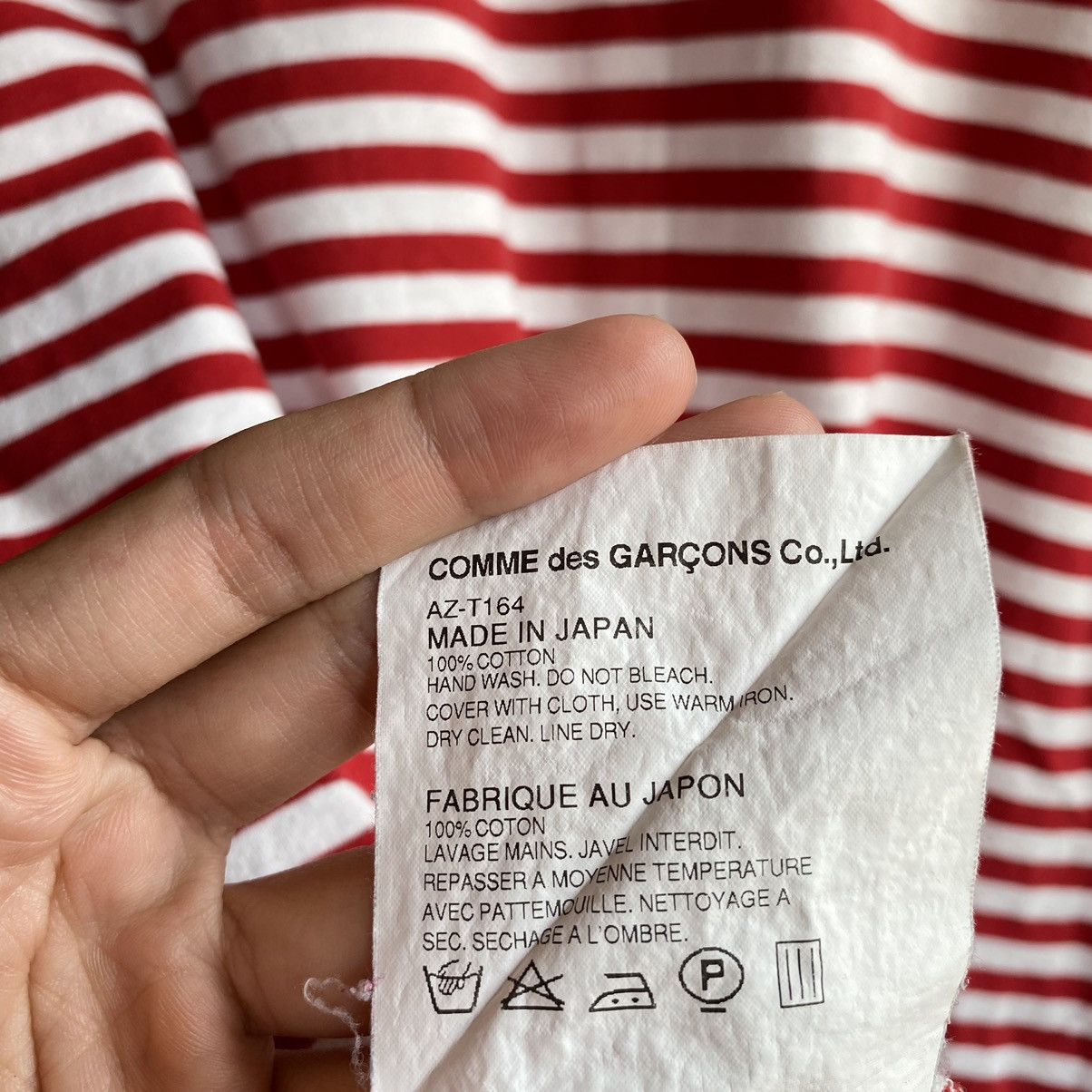Comme des Garcons × Japanese Brand Play Comme Des Garcons Love Red Stripes Size US L / EU 52-54 / 3 - 10 Thumbnail