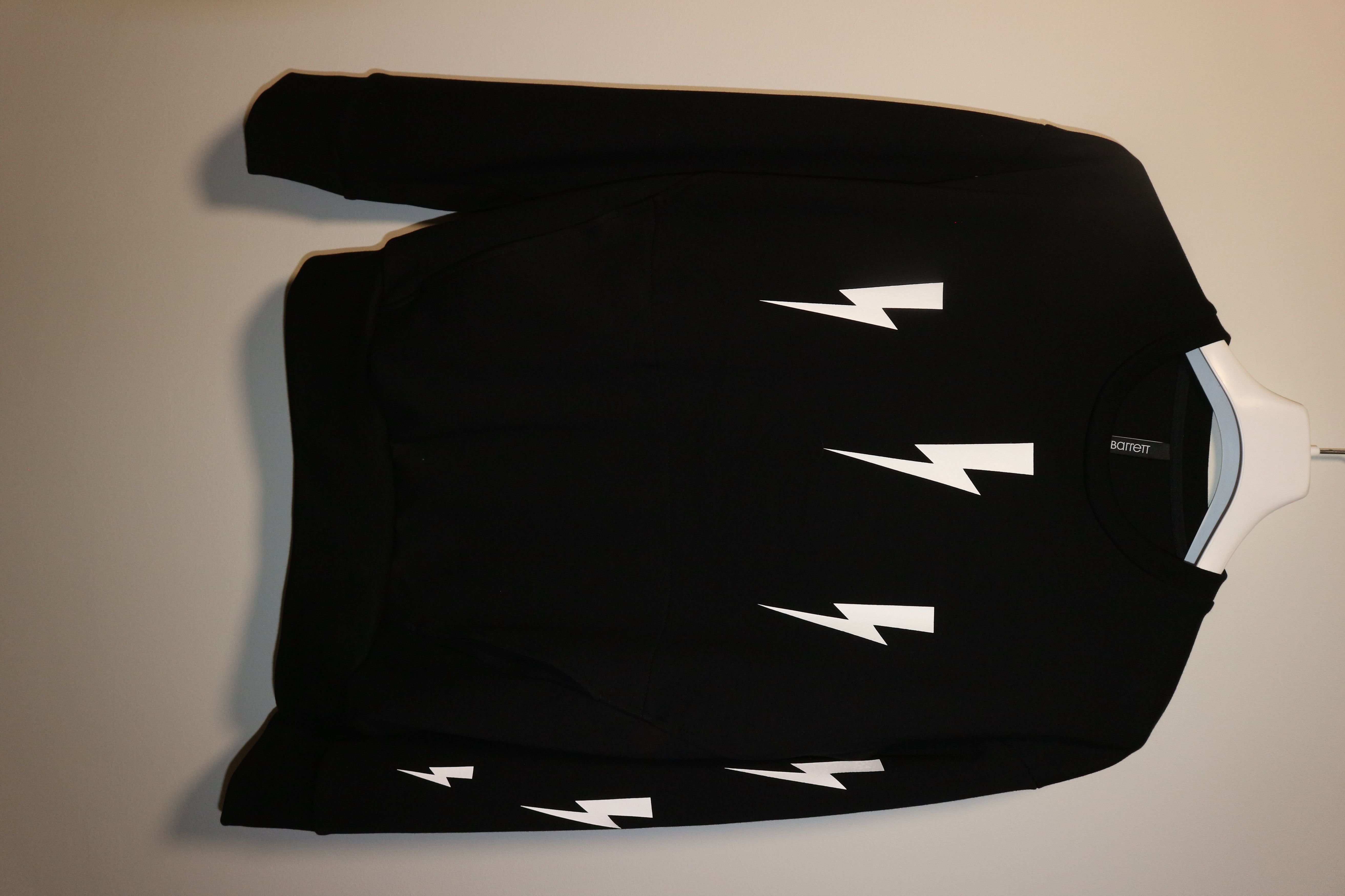 image of Neil Barrett Halo Bolt Print Neoprene Sweatshirt in Black, Men's (Size Medium)