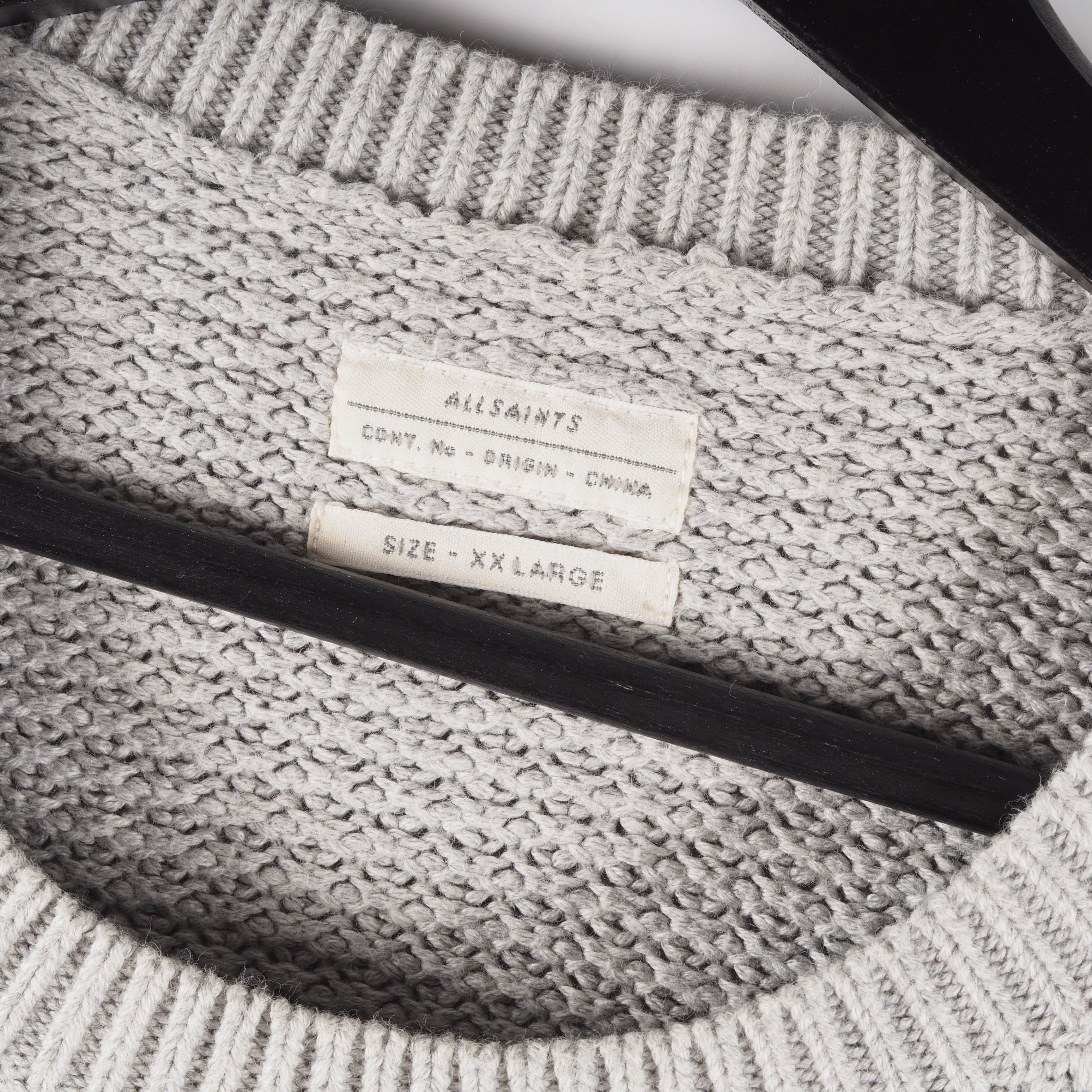 Allsaints All Saints Mens Knit Gray Cotton Jumper Sweater 2XL XXL Size US XXL / EU 58 / 5 - 2 Thumbnail