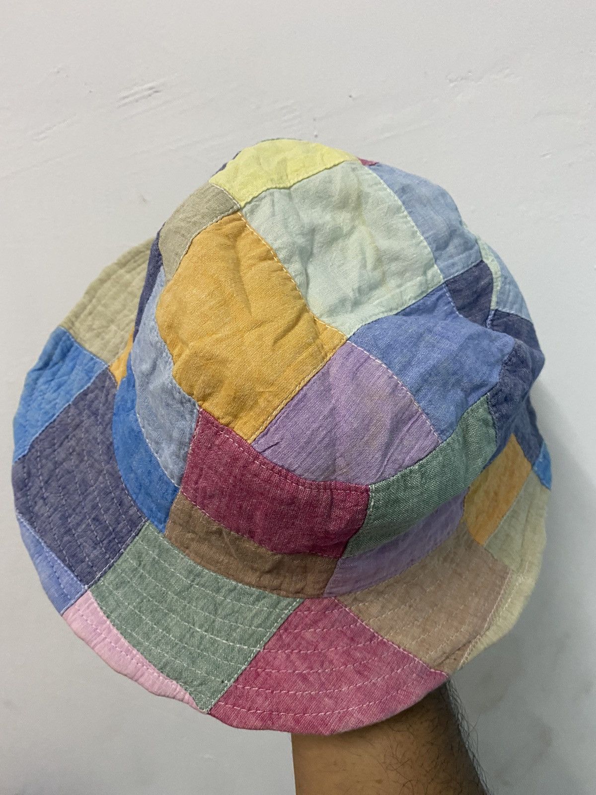 Japanese Brand 🔥Vintage🔥 Patchwork Reversible Bucket Hat Size ONE SIZE - 4 Thumbnail