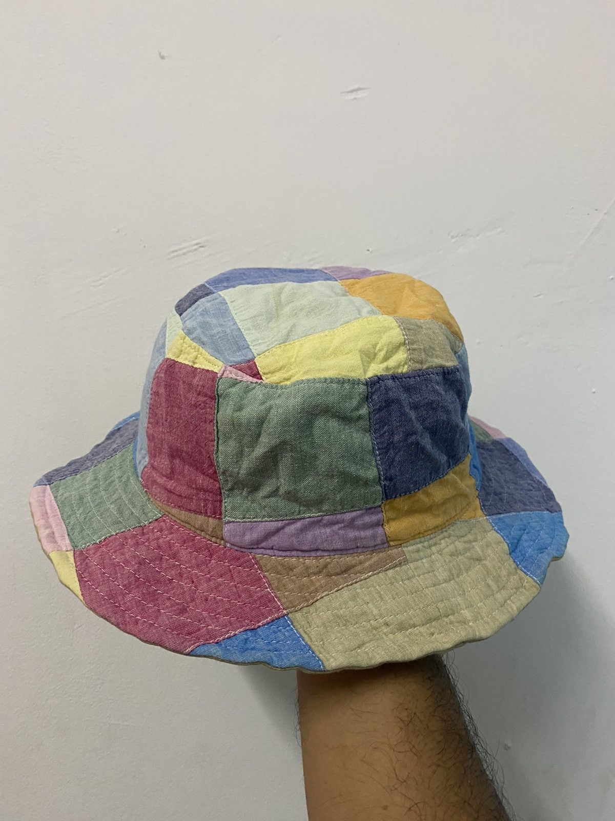 Japanese Brand 🔥Vintage🔥 Patchwork Reversible Bucket Hat Size ONE SIZE - 2 Thumbnail