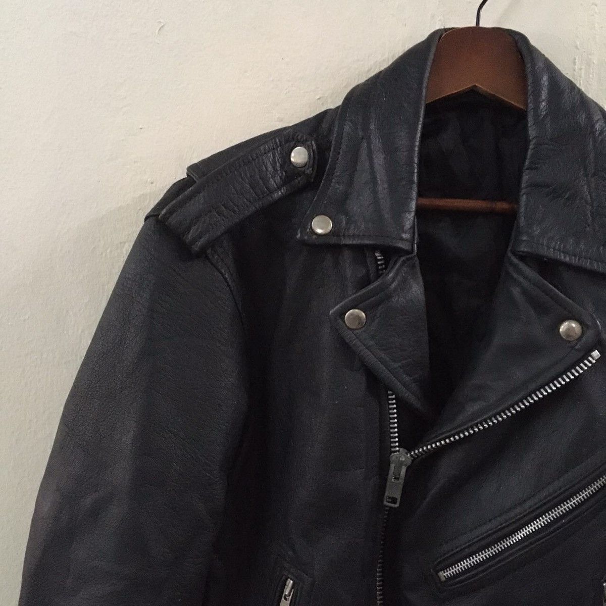 Genuine Leather Leather Jacket Double Collar Punk Bondage Style Size US S / EU 44-46 / 1 - 3 Thumbnail