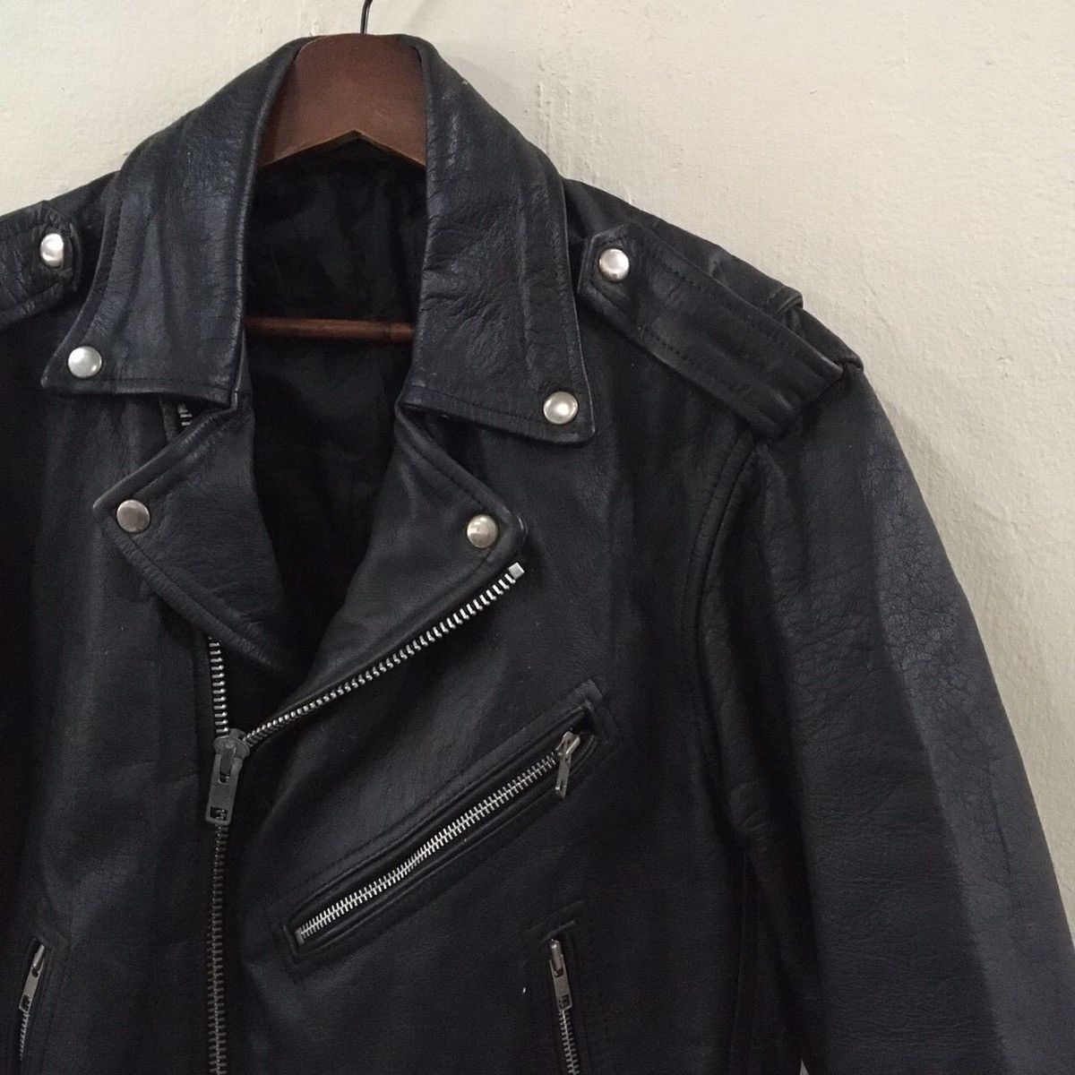 Genuine Leather Leather Jacket Double Collar Punk Bondage Style Size US S / EU 44-46 / 1 - 2 Thumbnail