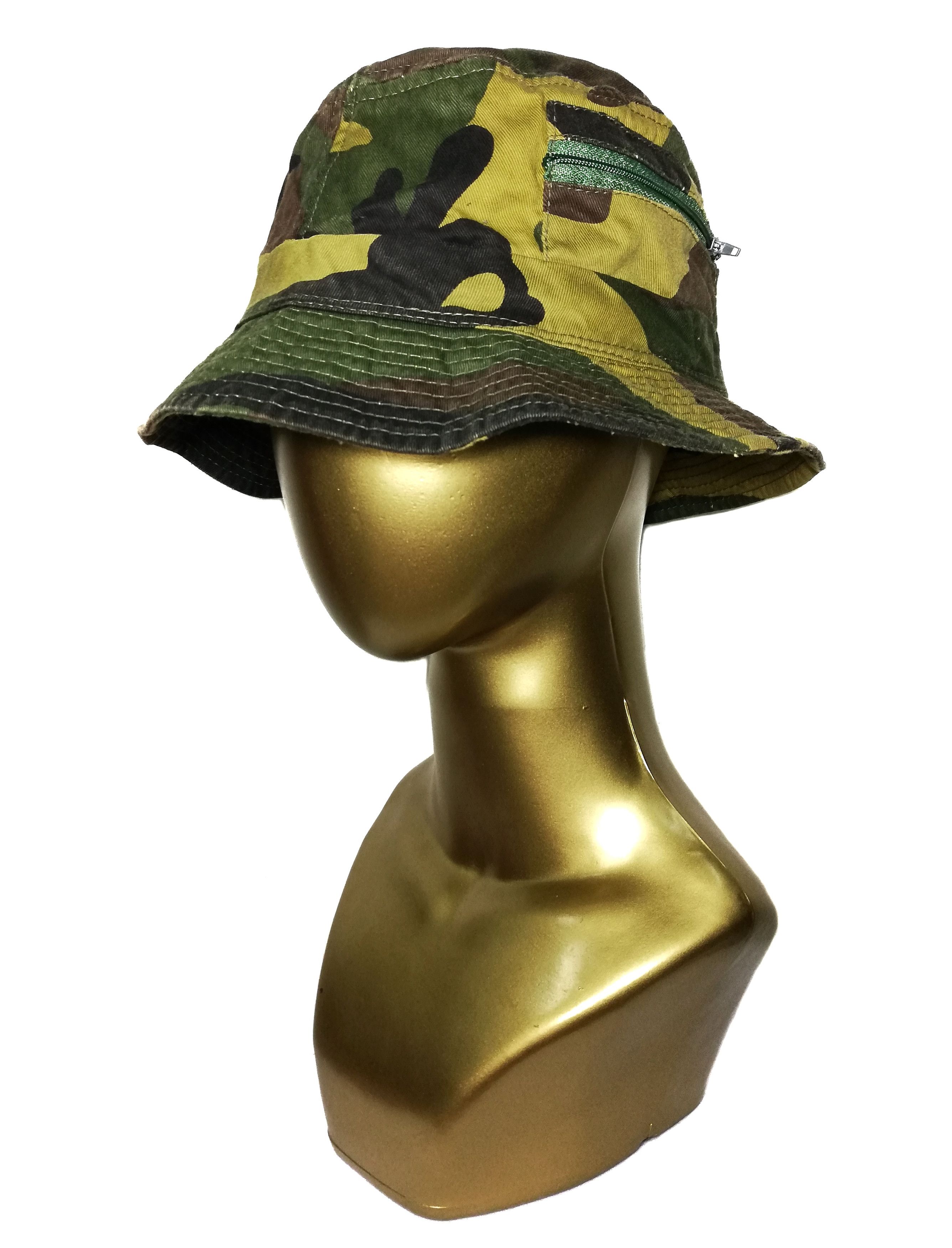 Japanese Brand 🔥Japanese Military Green Camo Double Pocket Bucket Hat🔥 Size ONE SIZE - 4 Thumbnail
